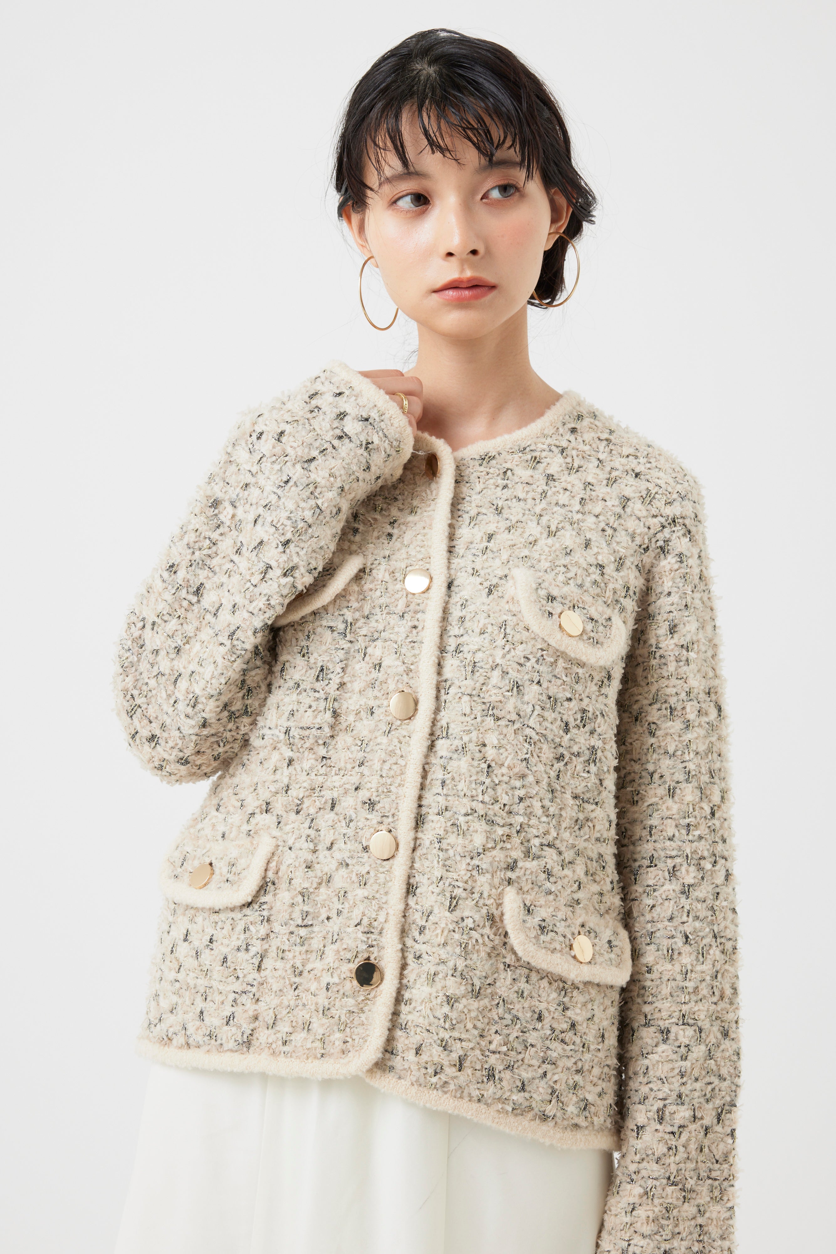 ツイードニットジャケット(6260-391)