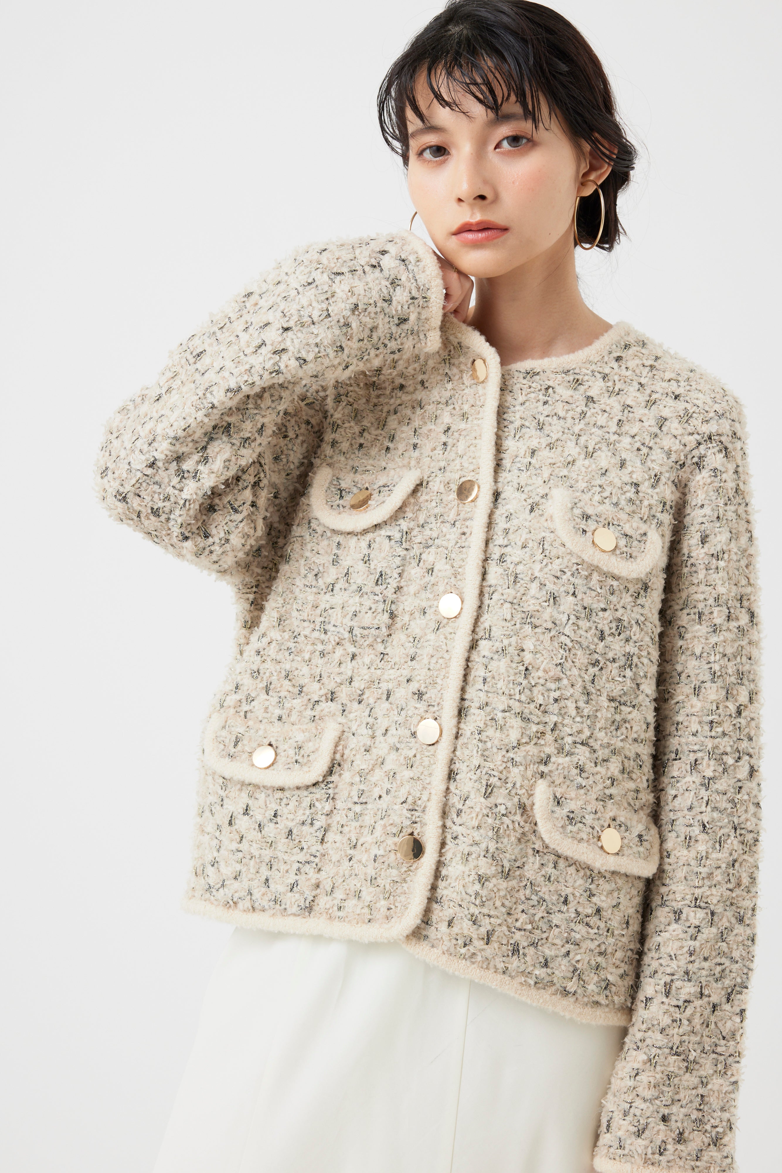 ツイードニットジャケット(6260-391)