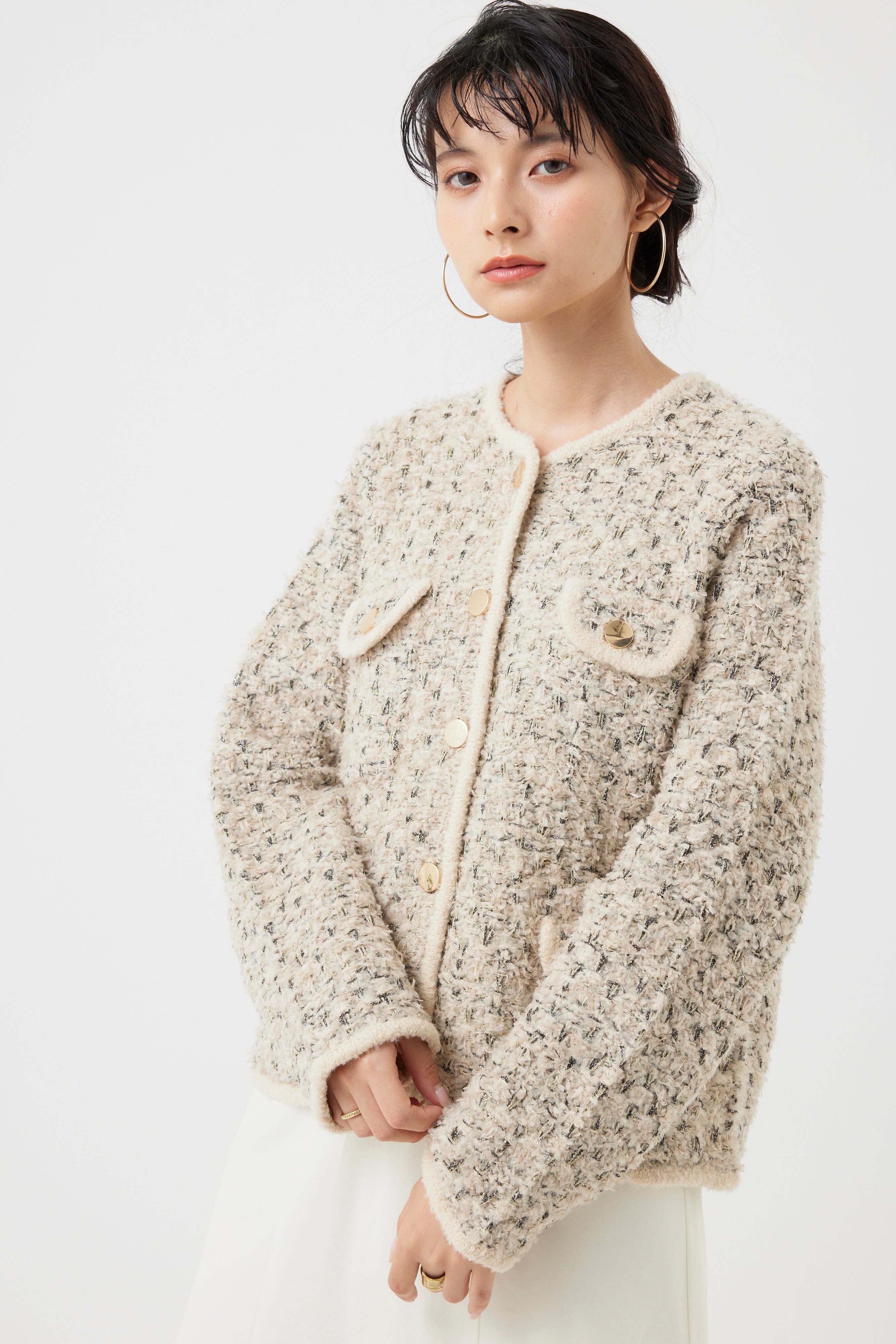 ツイードニットジャケット(6260-391)