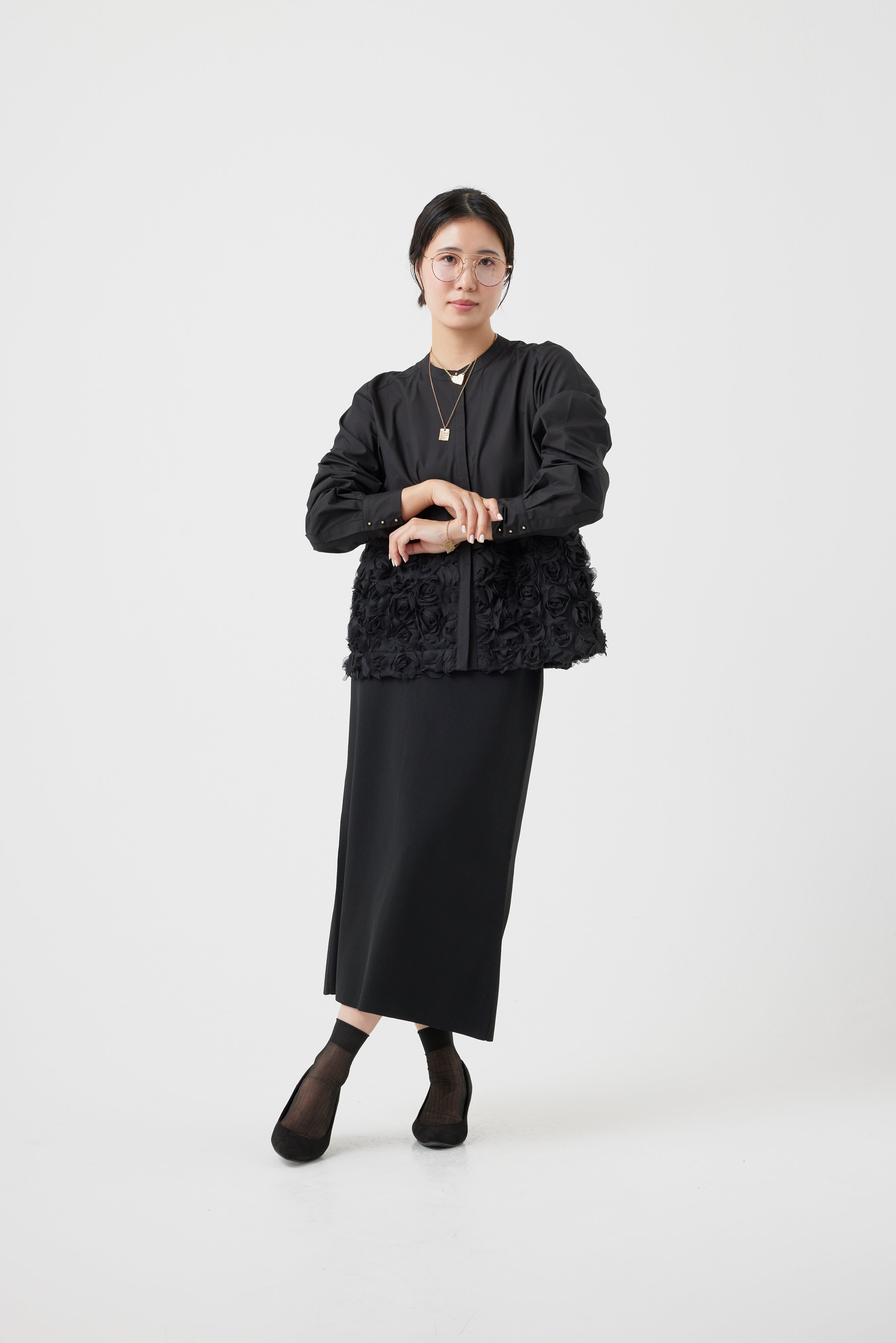 フラワーチュールパターンブラウス(6262-456)