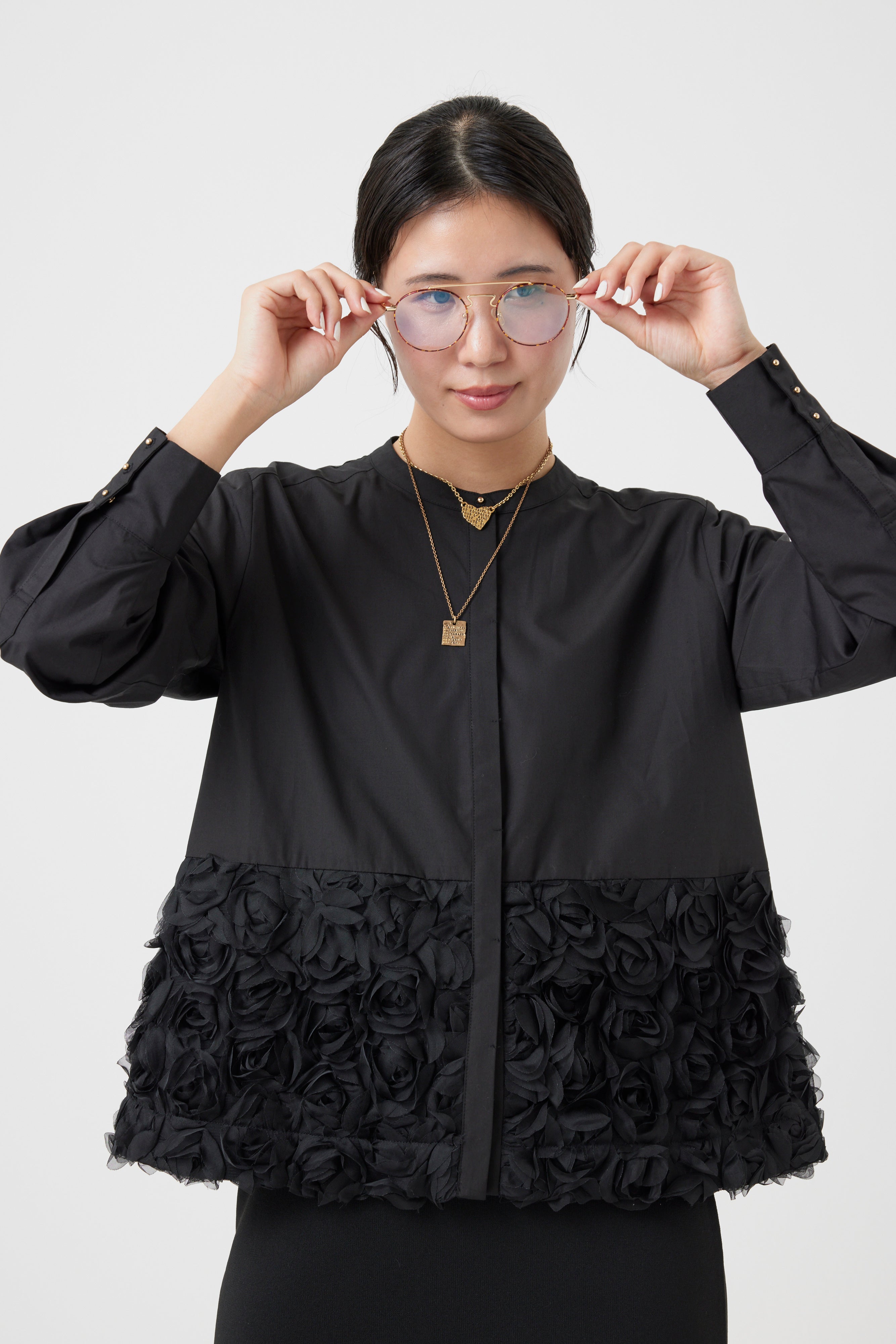 フラワーチュールパターンブラウス(6262-456)