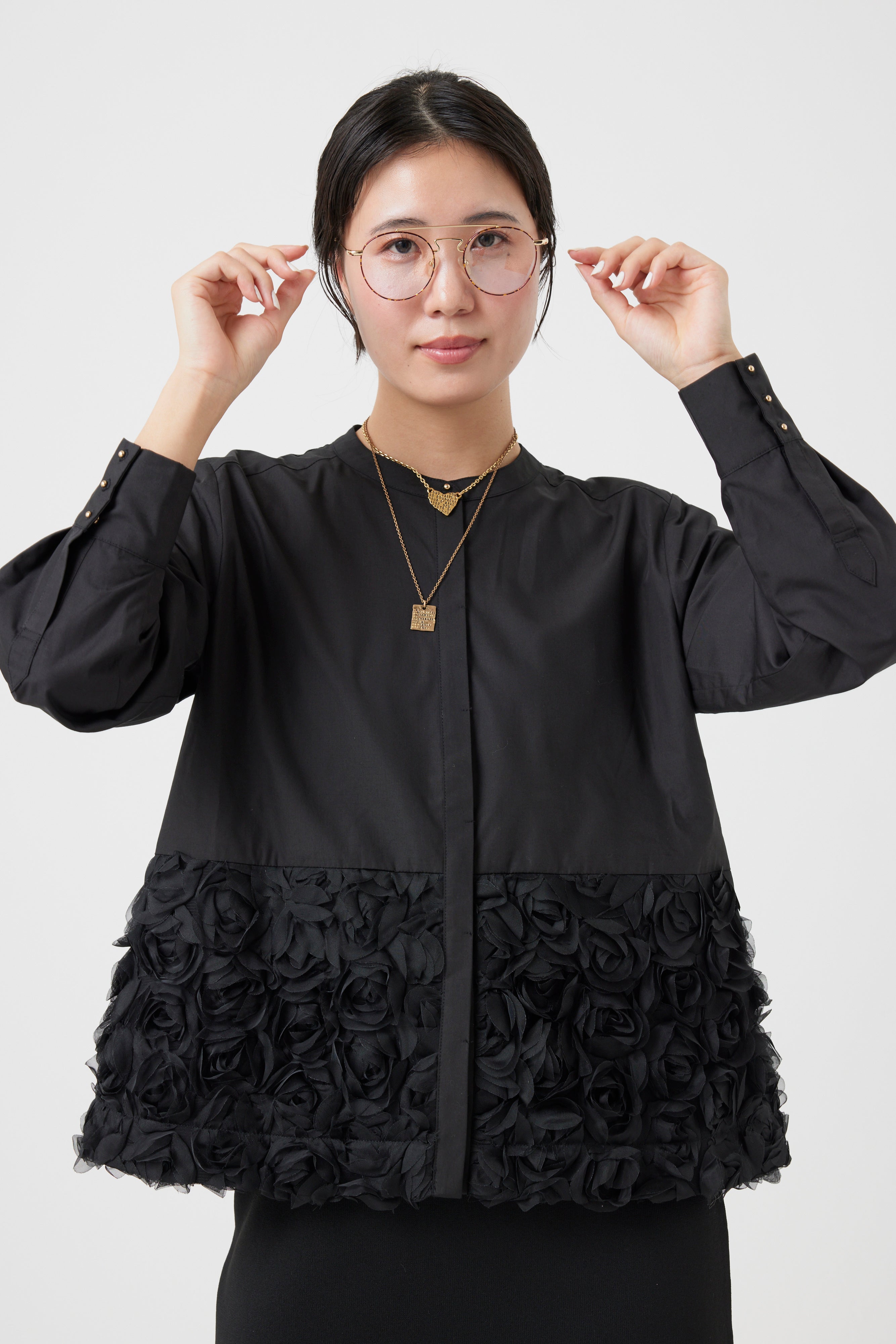 フラワーチュールパターンブラウス(6262-456)