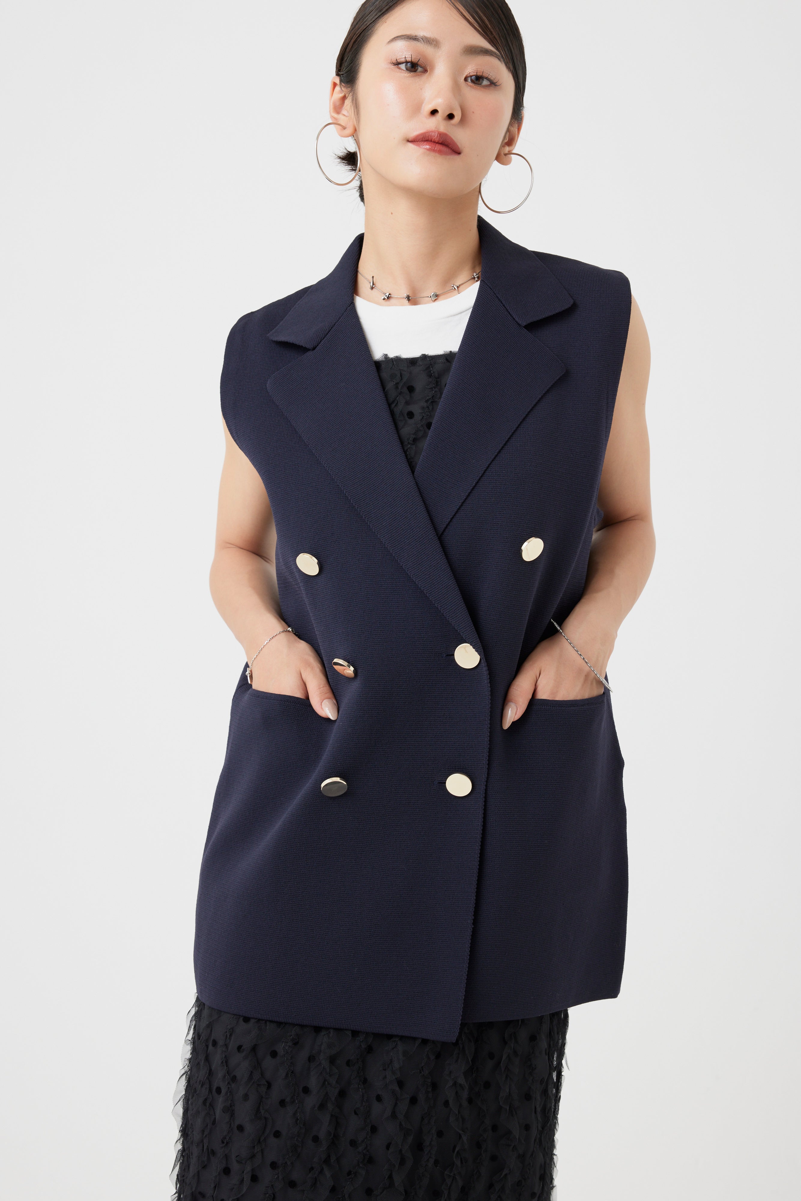 ミラノリブニットベスト(6260-410)