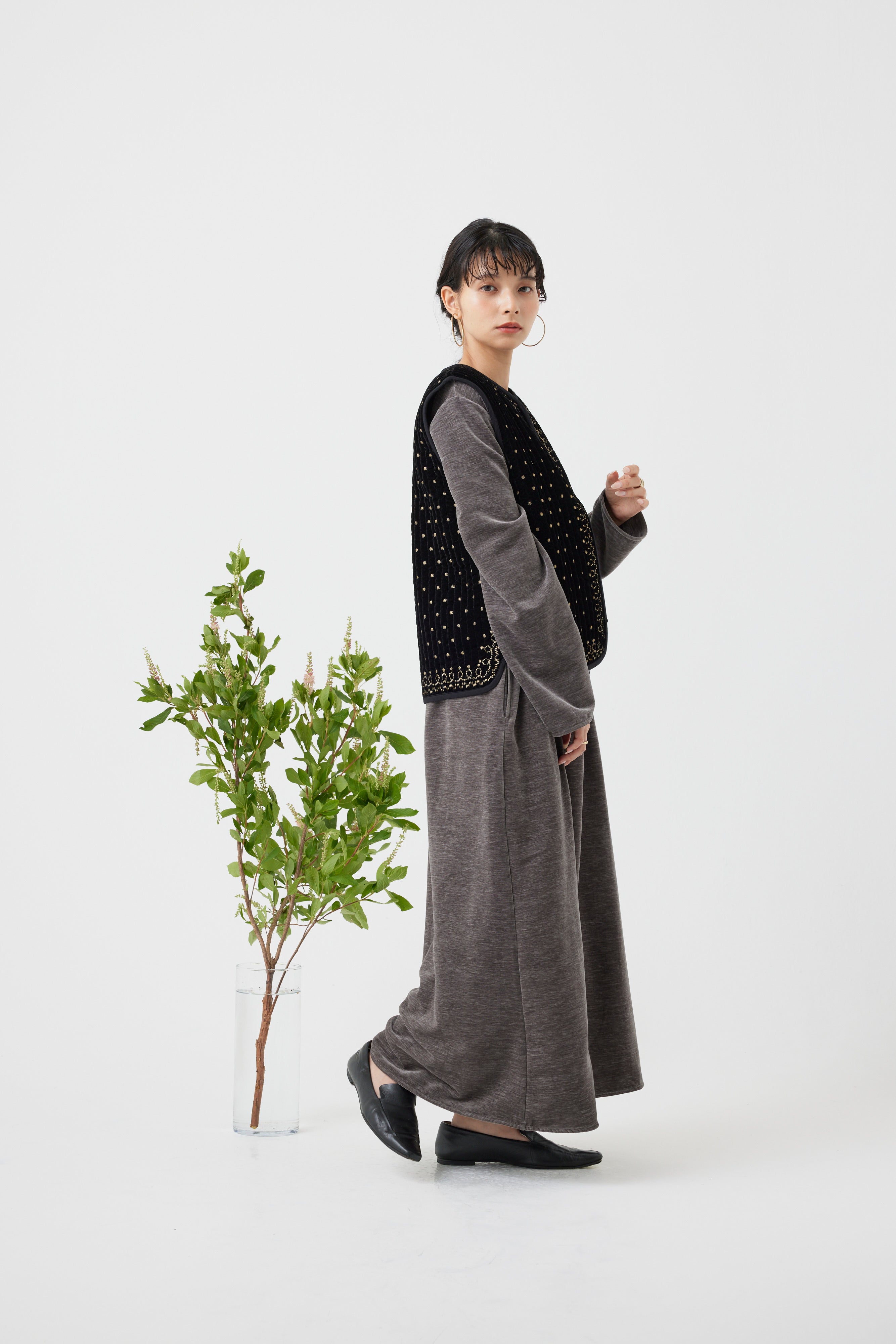 ヴィンテージ調オリジナル刺繍ベスト(6261-355)