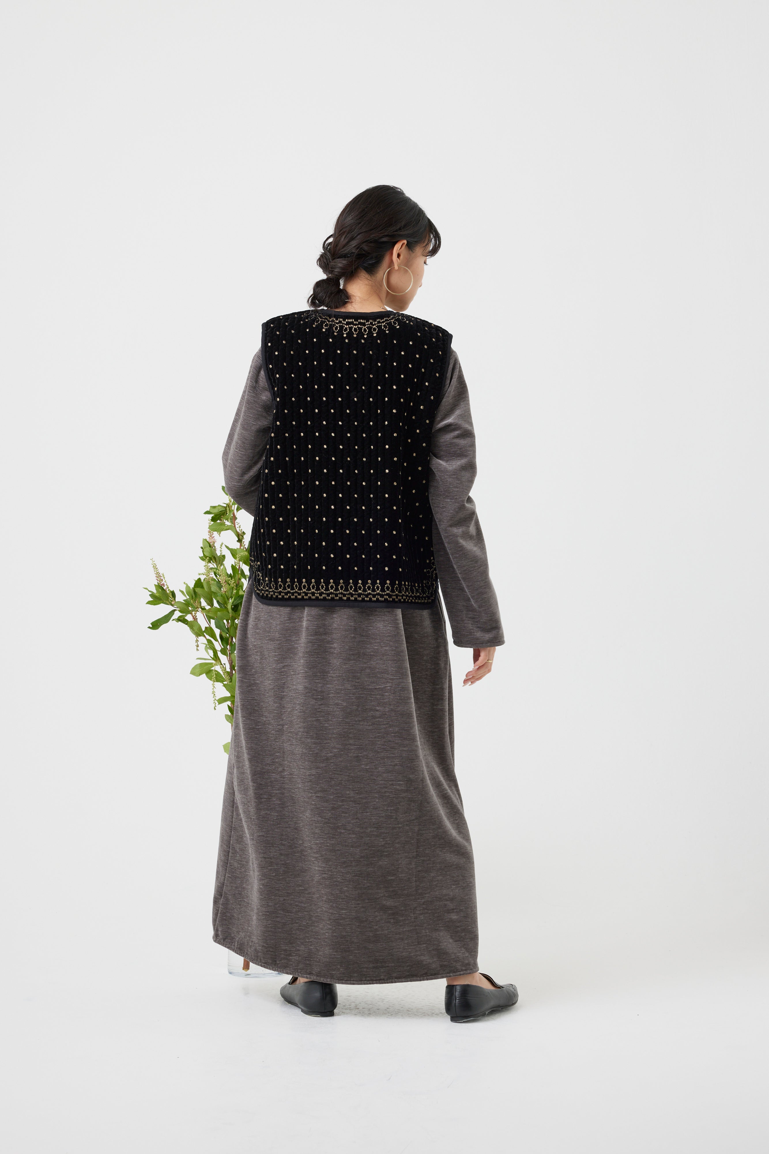 ヴィンテージ調オリジナル刺繍ベスト(6261-355)