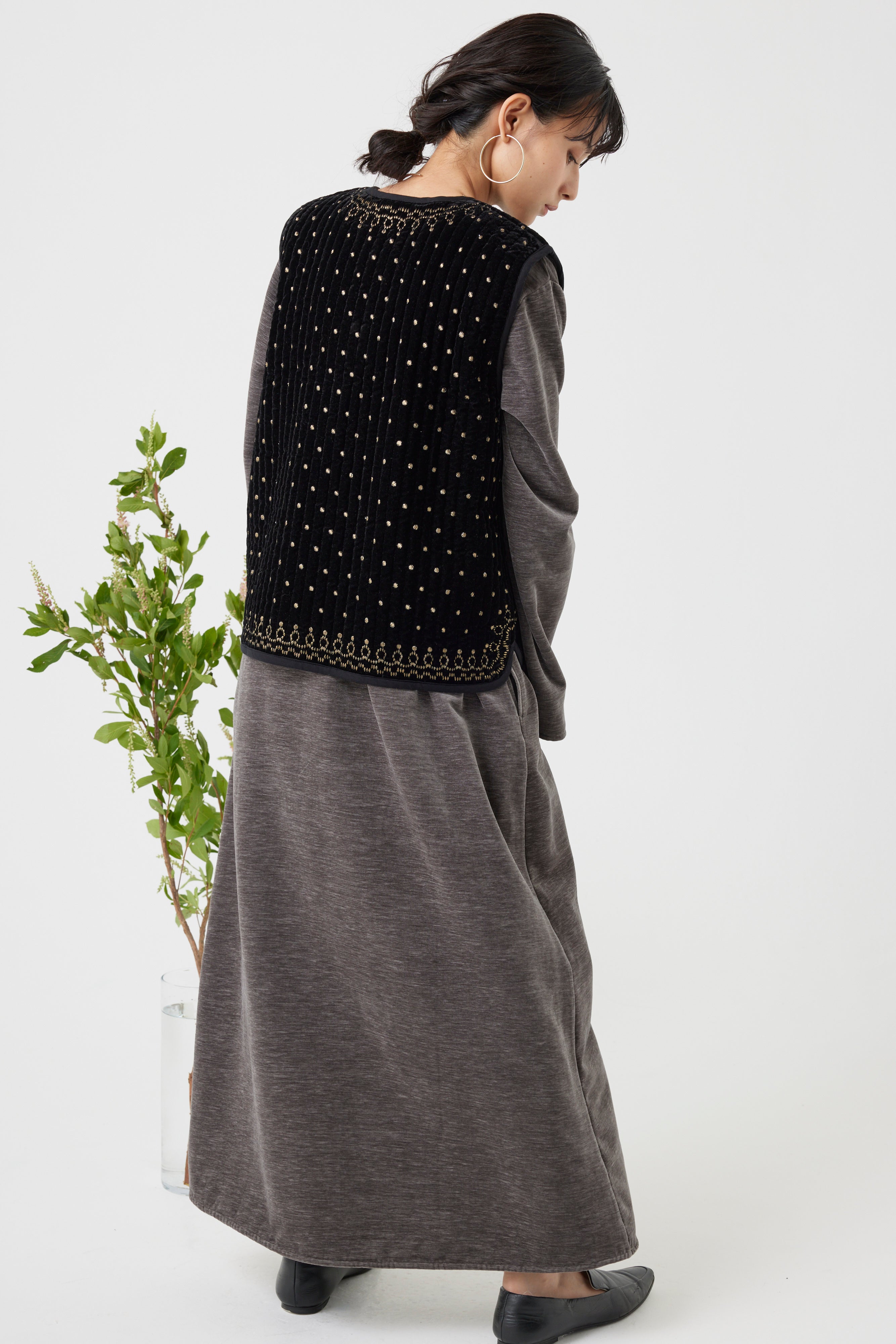 ヴィンテージ調オリジナル刺繍ベスト(6261-355)