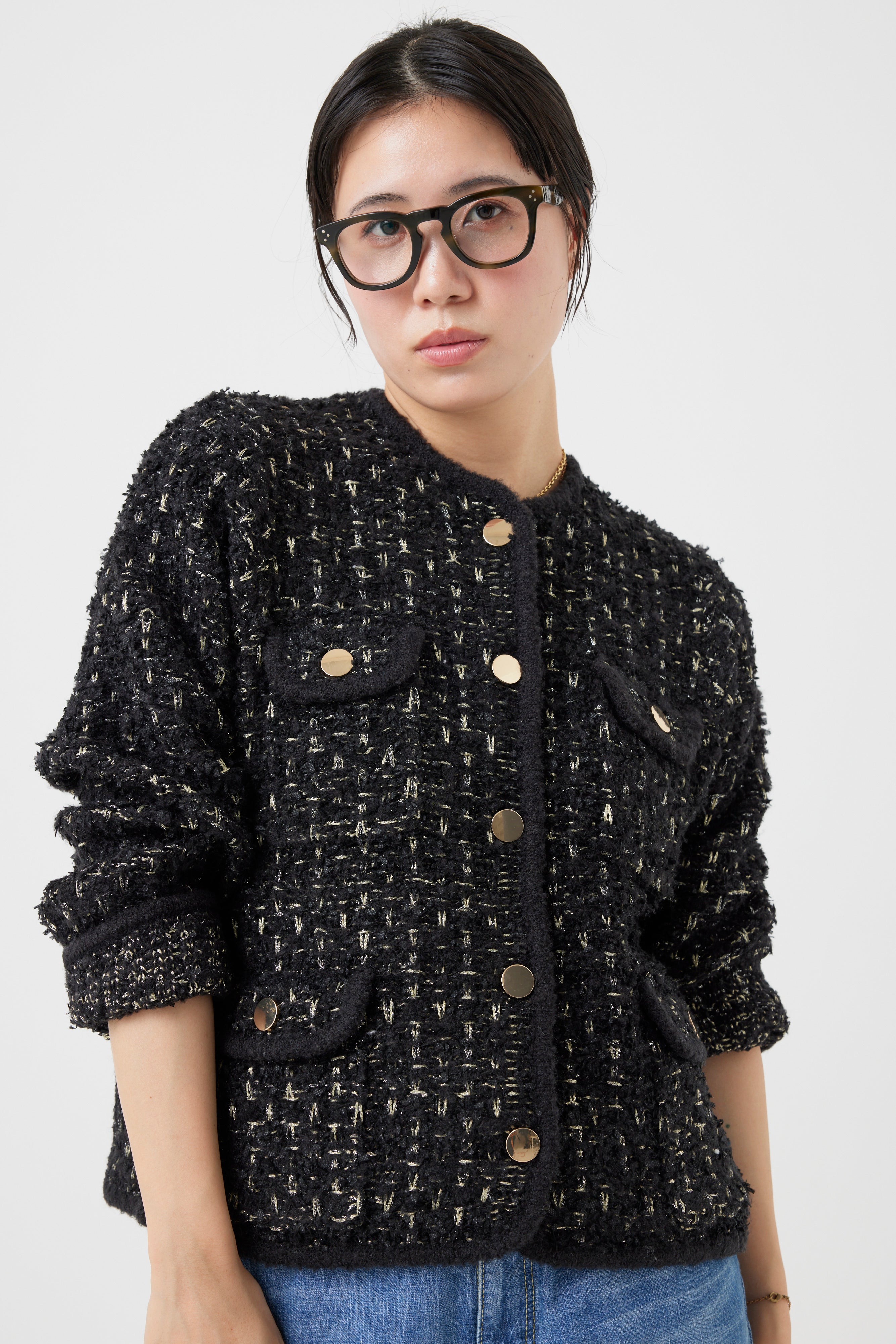 ツイードニットジャケット(6260-391)