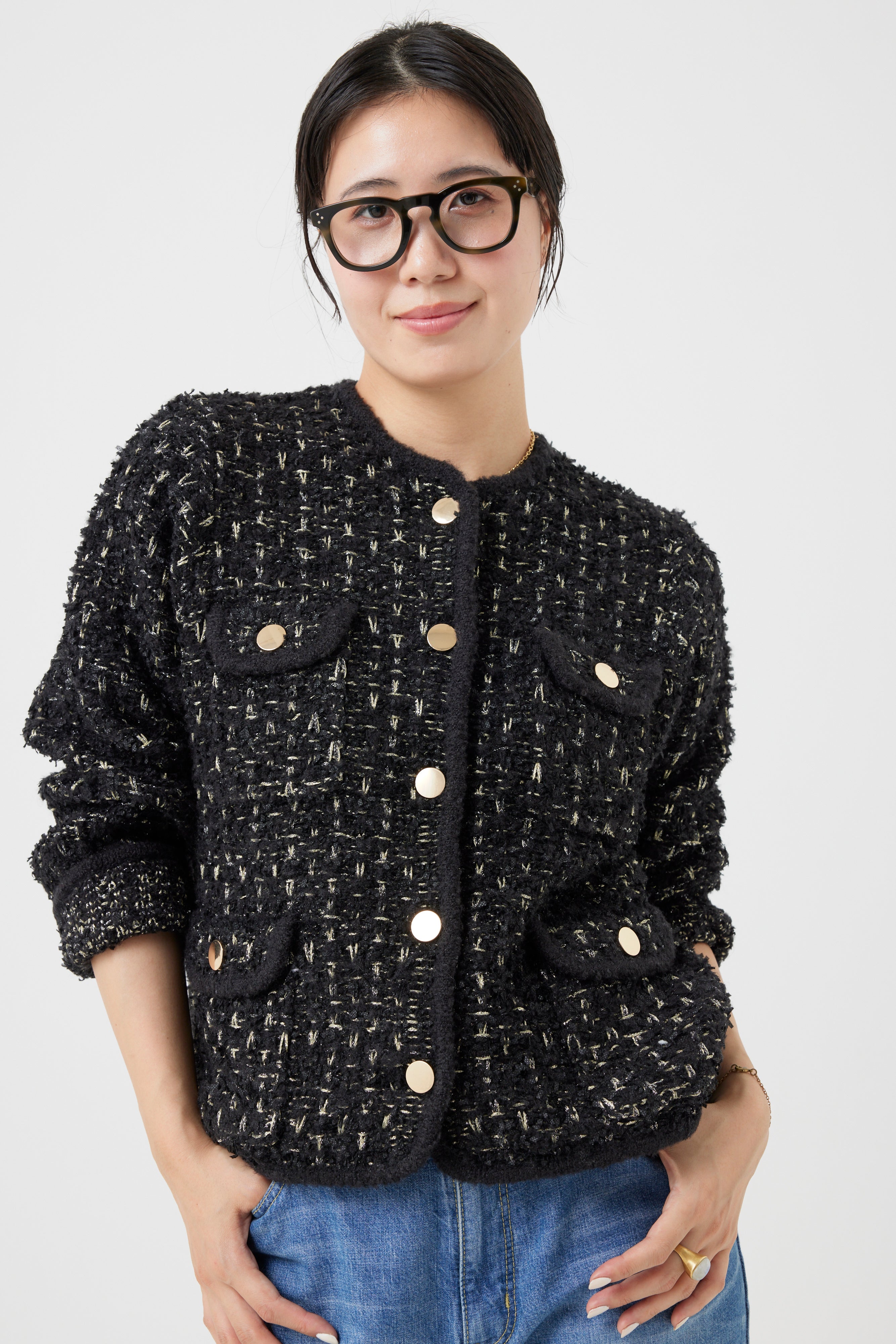 ツイードニットジャケット(6260-391)