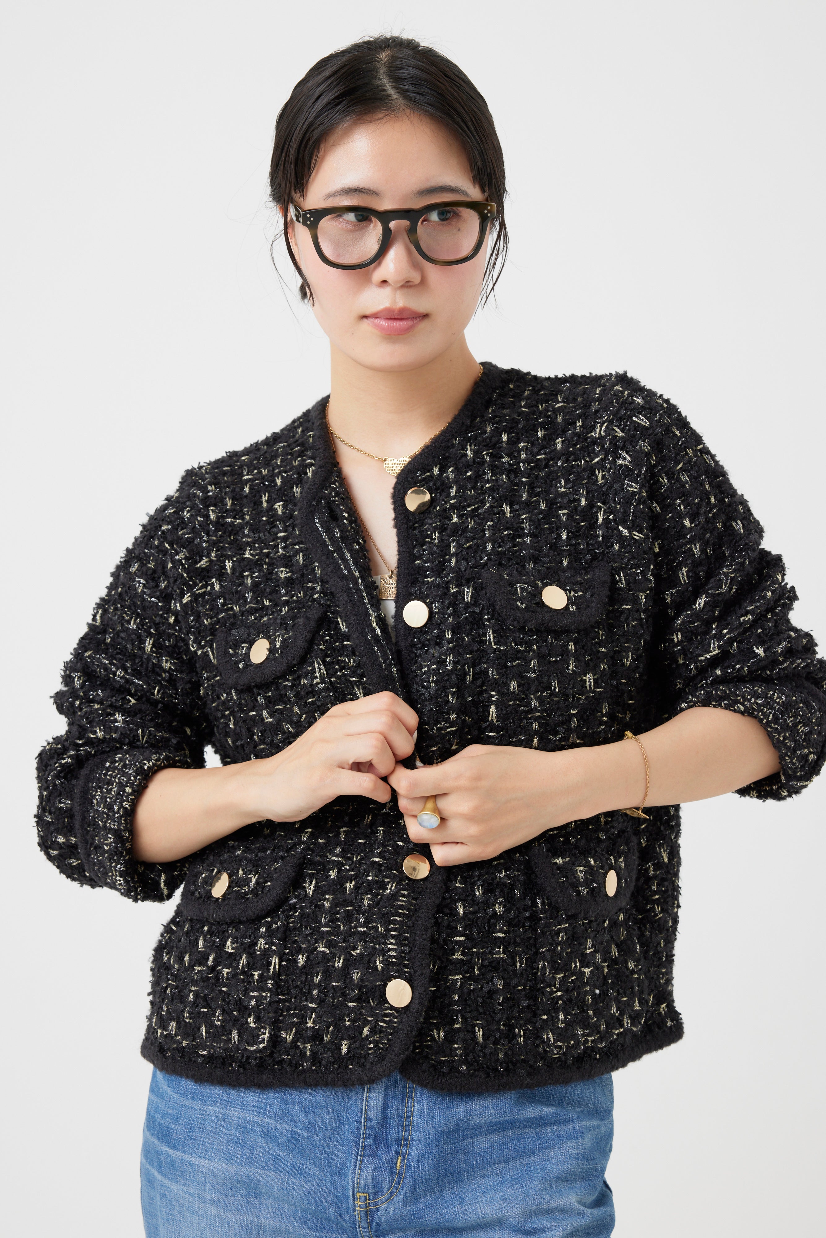 ツイードニットジャケット(6260-391)