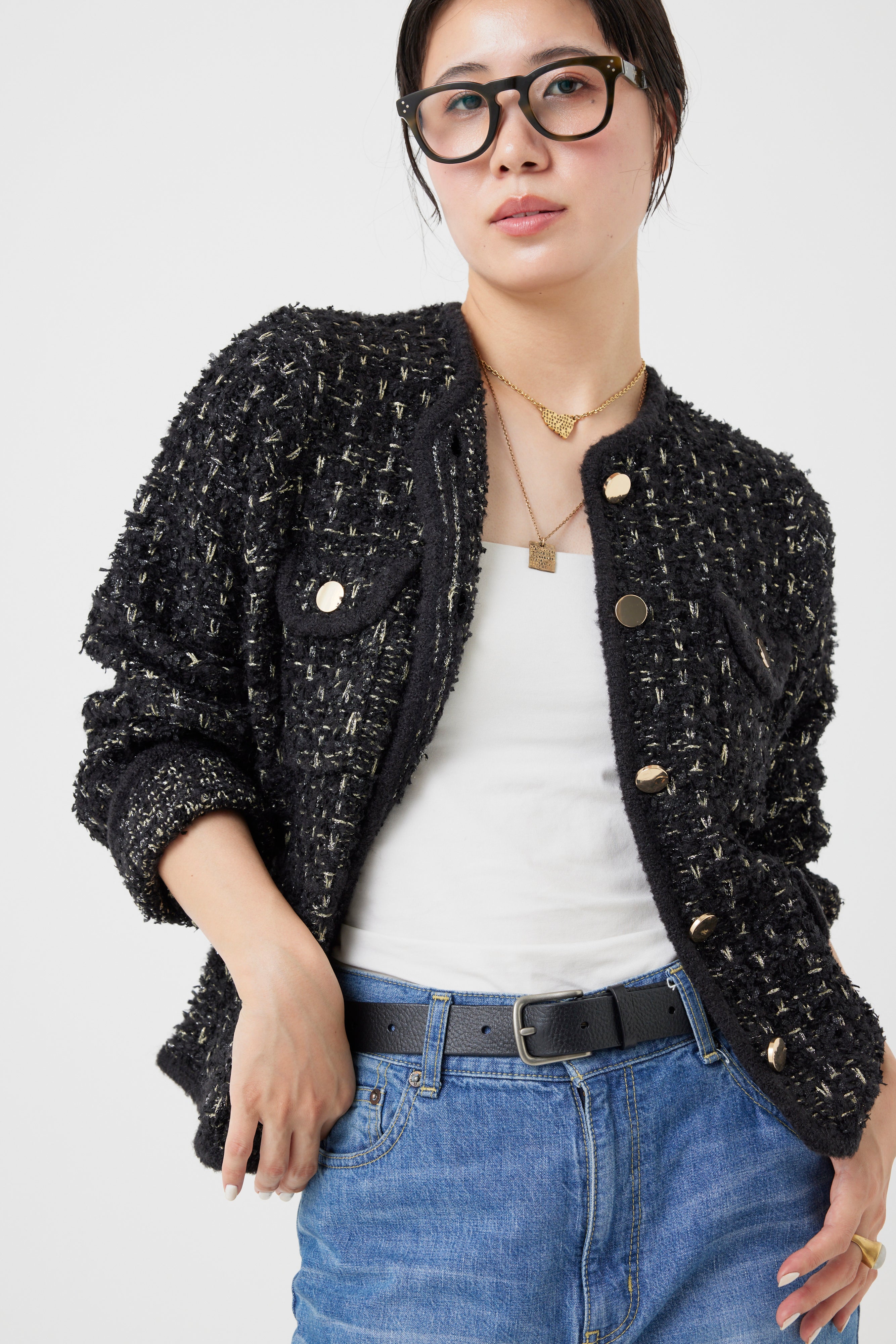 ツイードニットジャケット(6260-391)