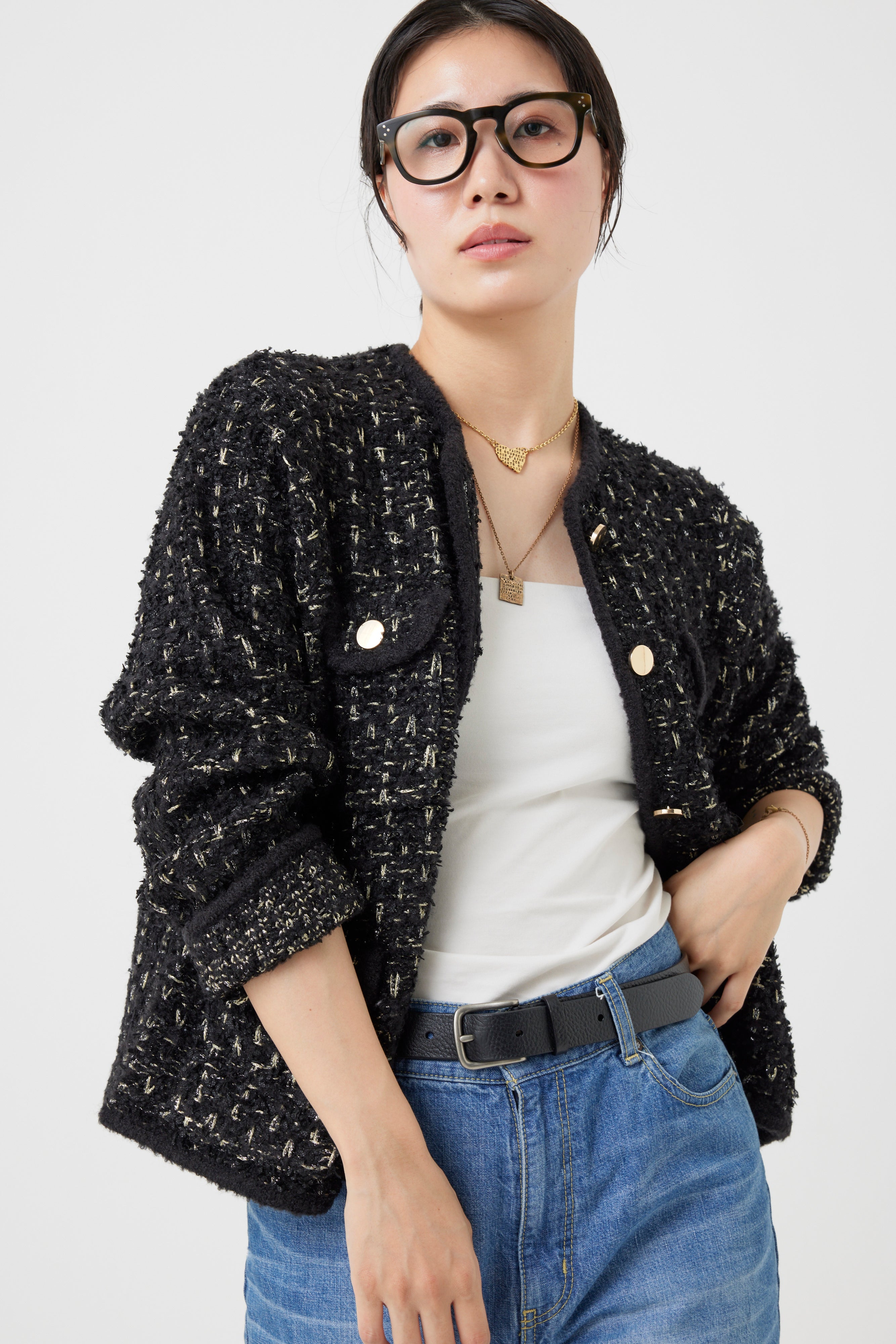 ツイードニットジャケット(6260-391)