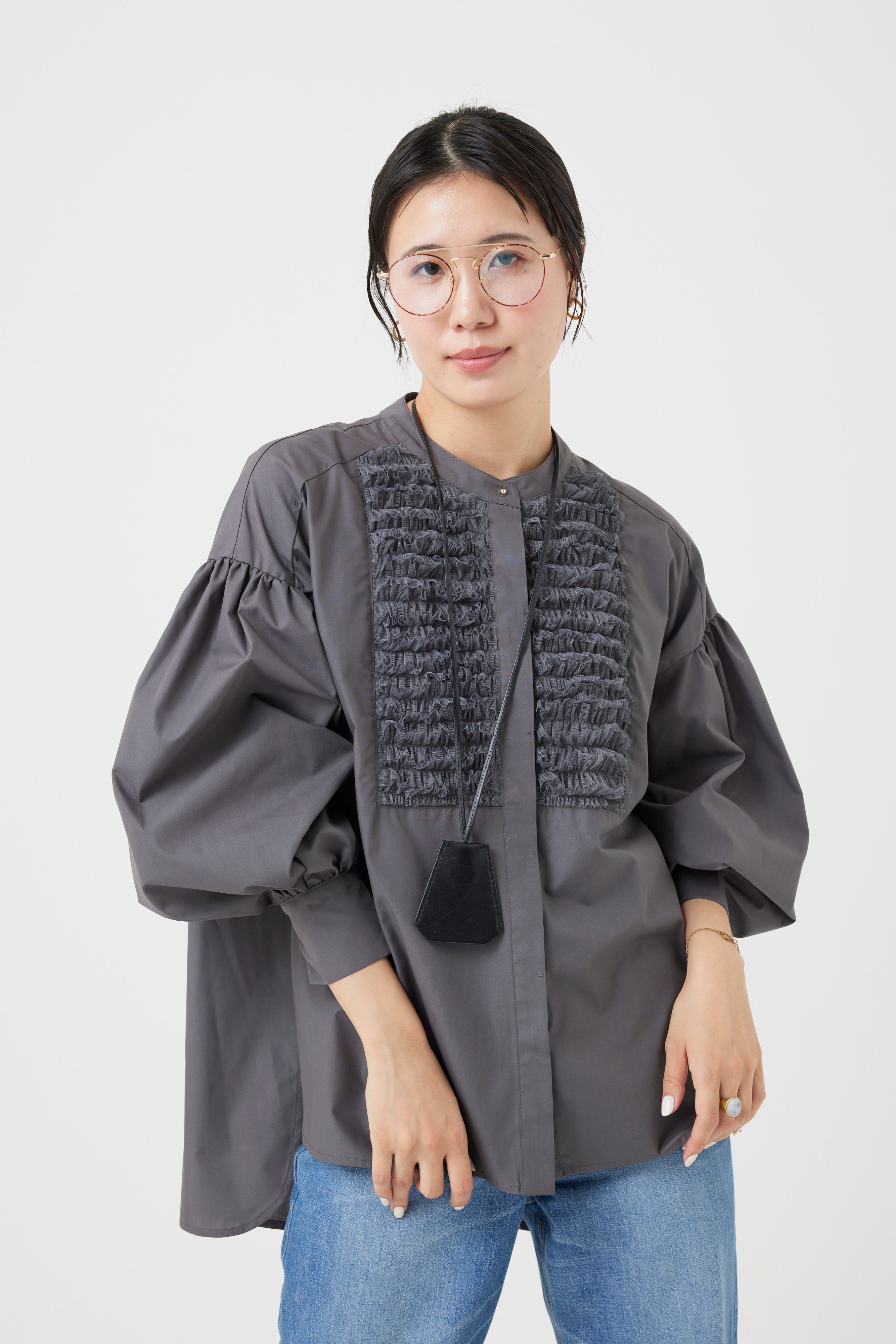 チュールフリルブラウス(6262ー457)