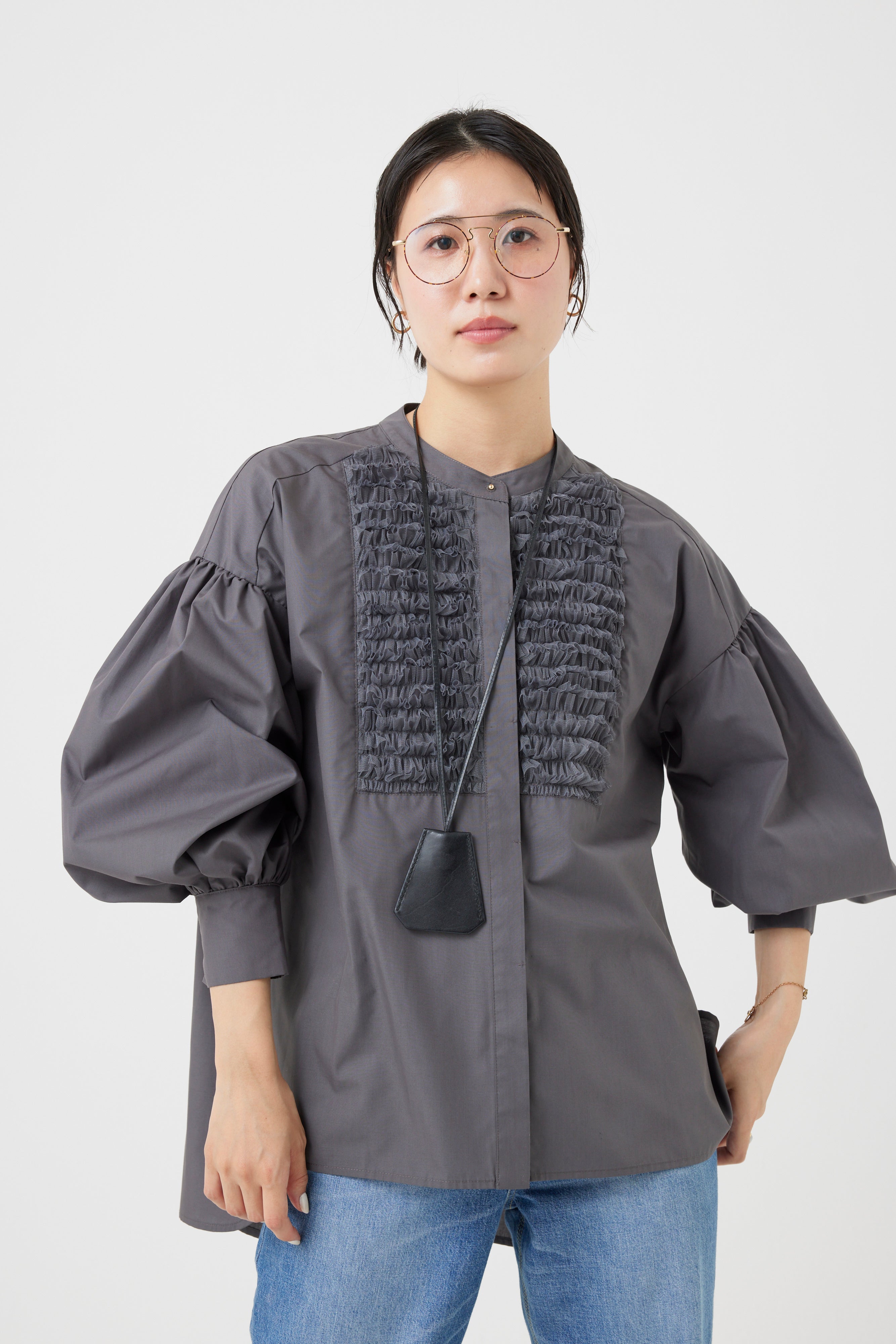 チュールフリルブラウス(6262ー457)