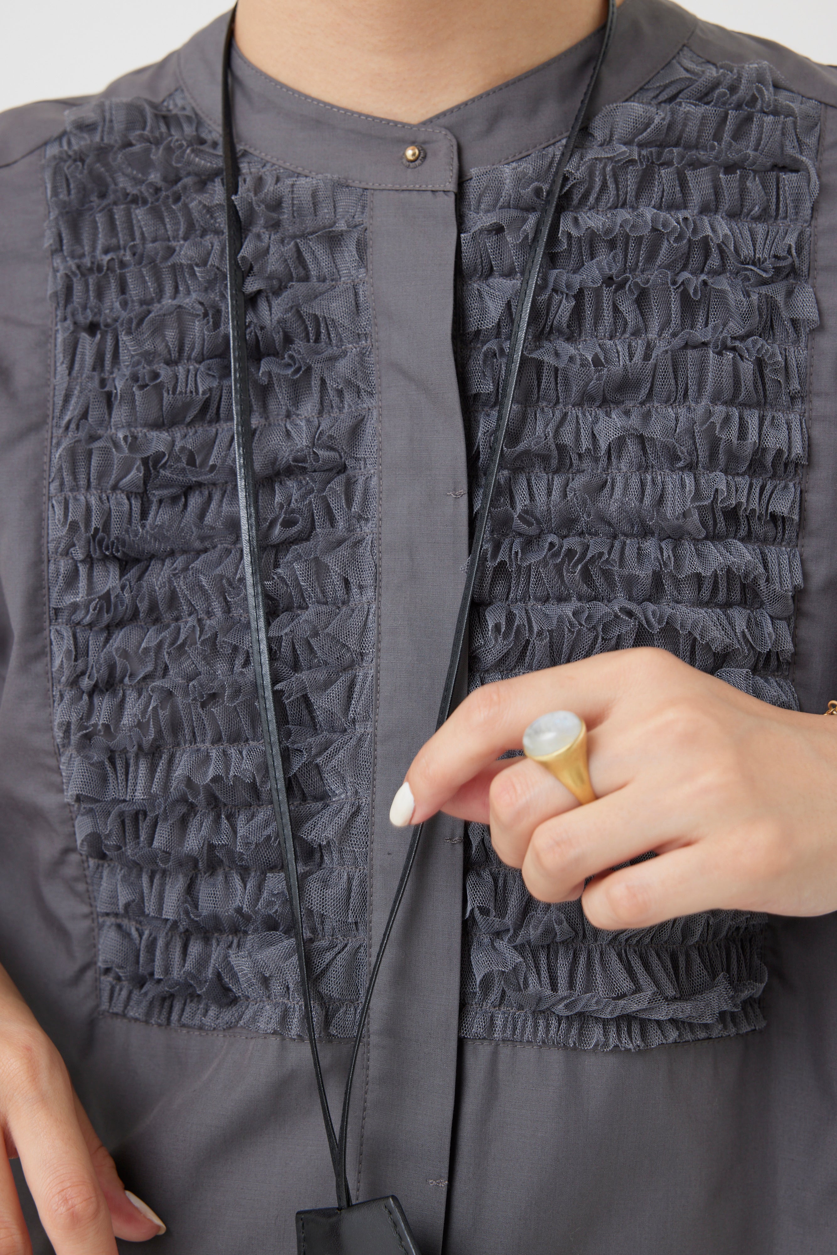 チュールフリルブラウス(6262ー457)