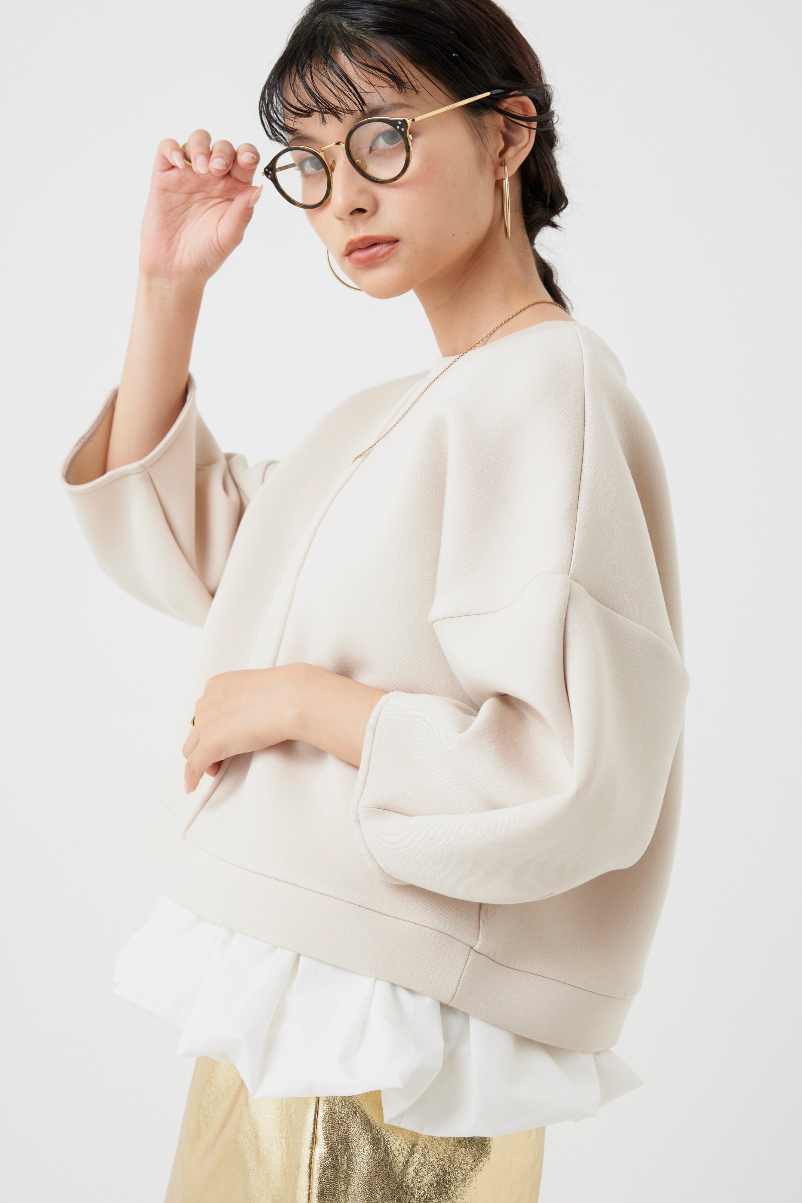 ダンボールニット×バルーンパーツトップス(6260-382)