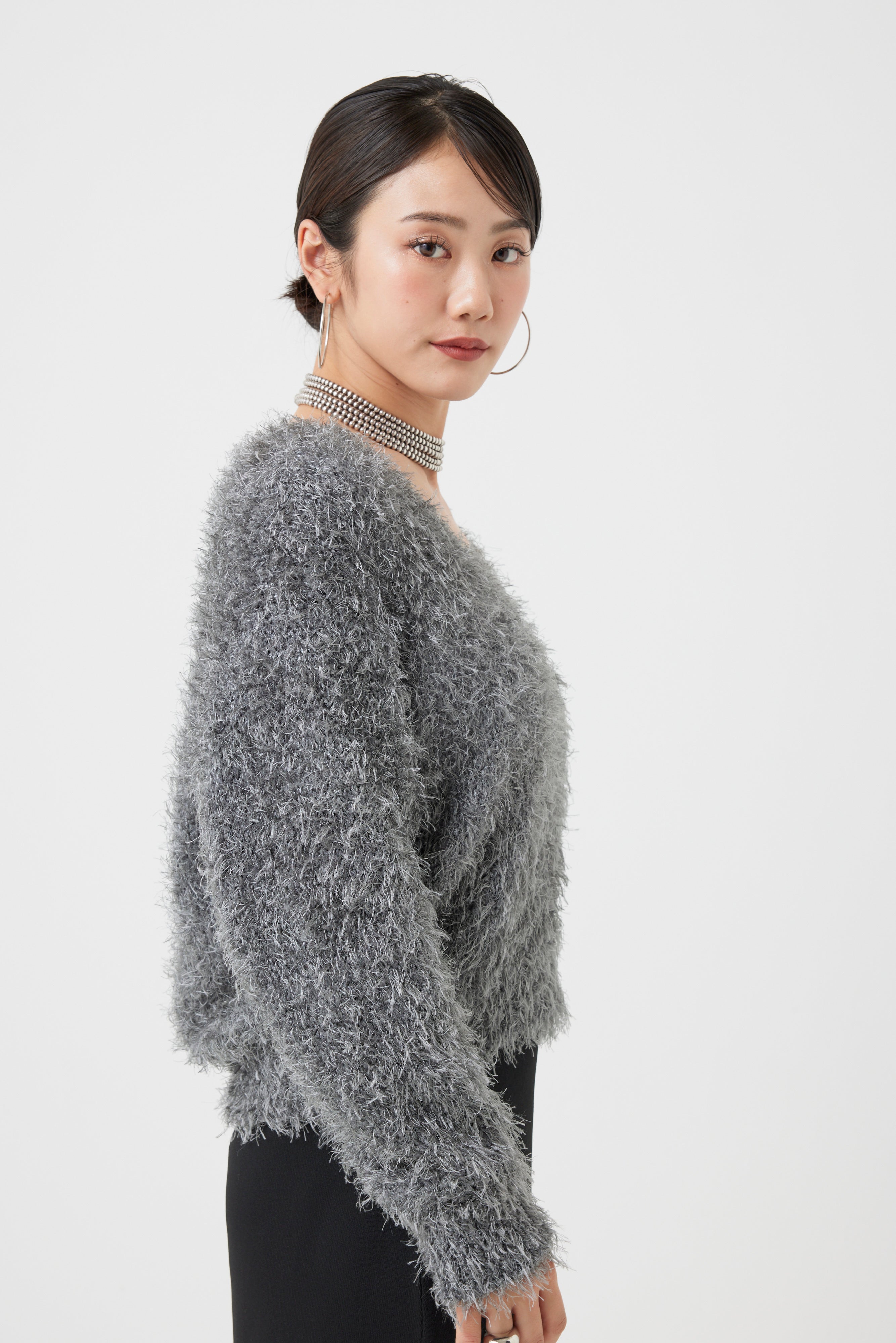 シャギーVネックニットトップス(6255-388.6262-483)