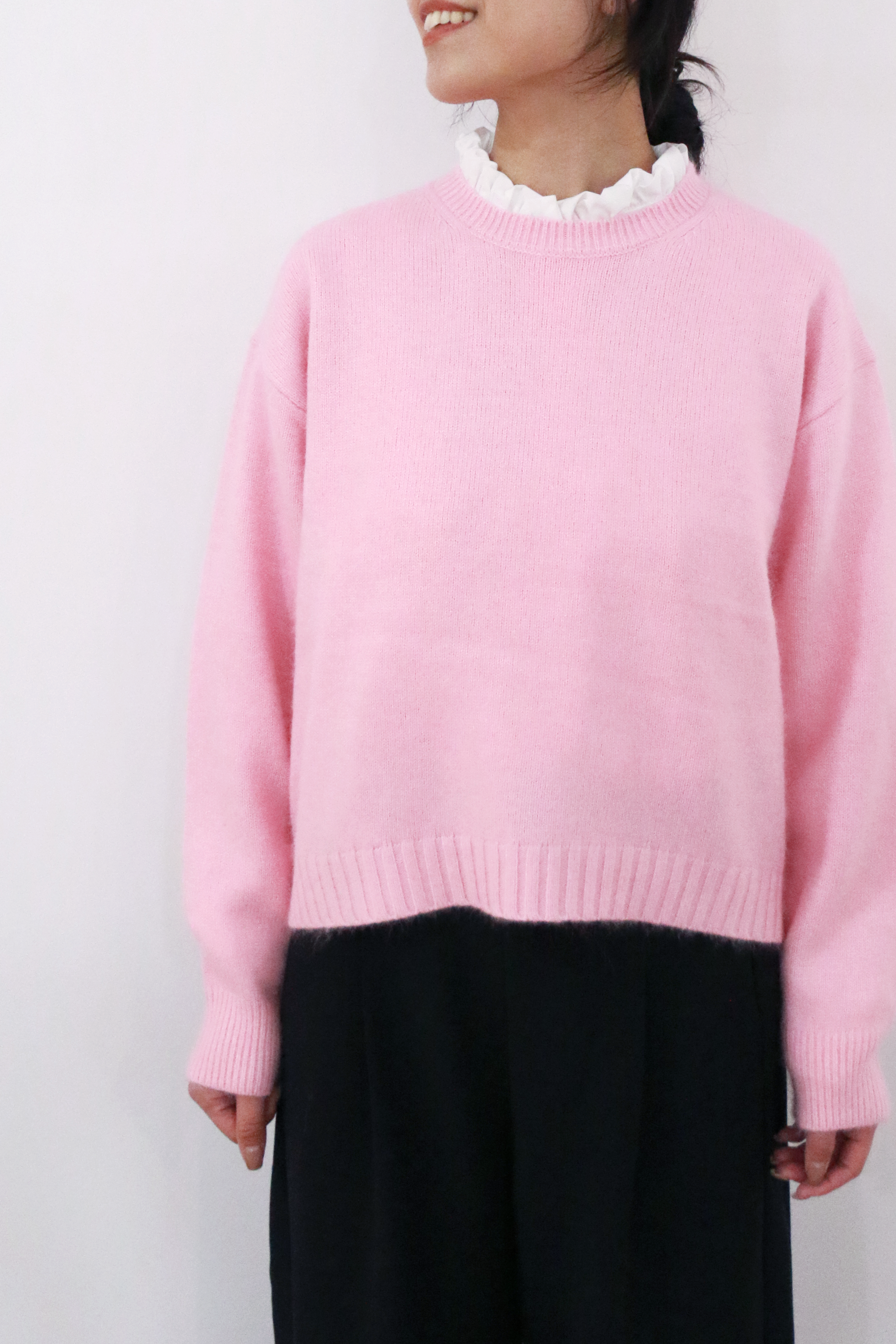 ラクーン混ベーシックプルオーバーニットトップス(6263-531)