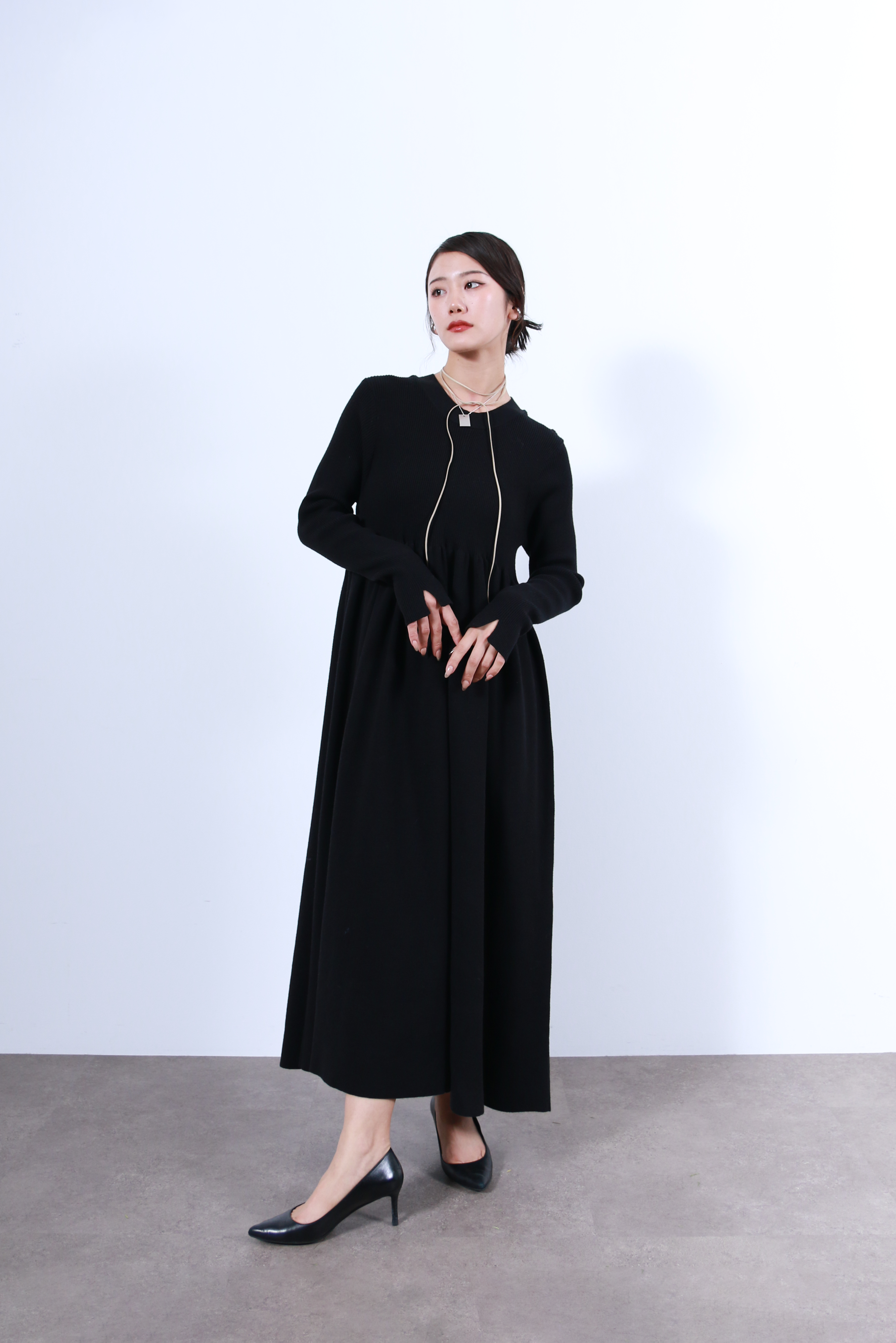 リブニットフレアーワンピース(6263-508)