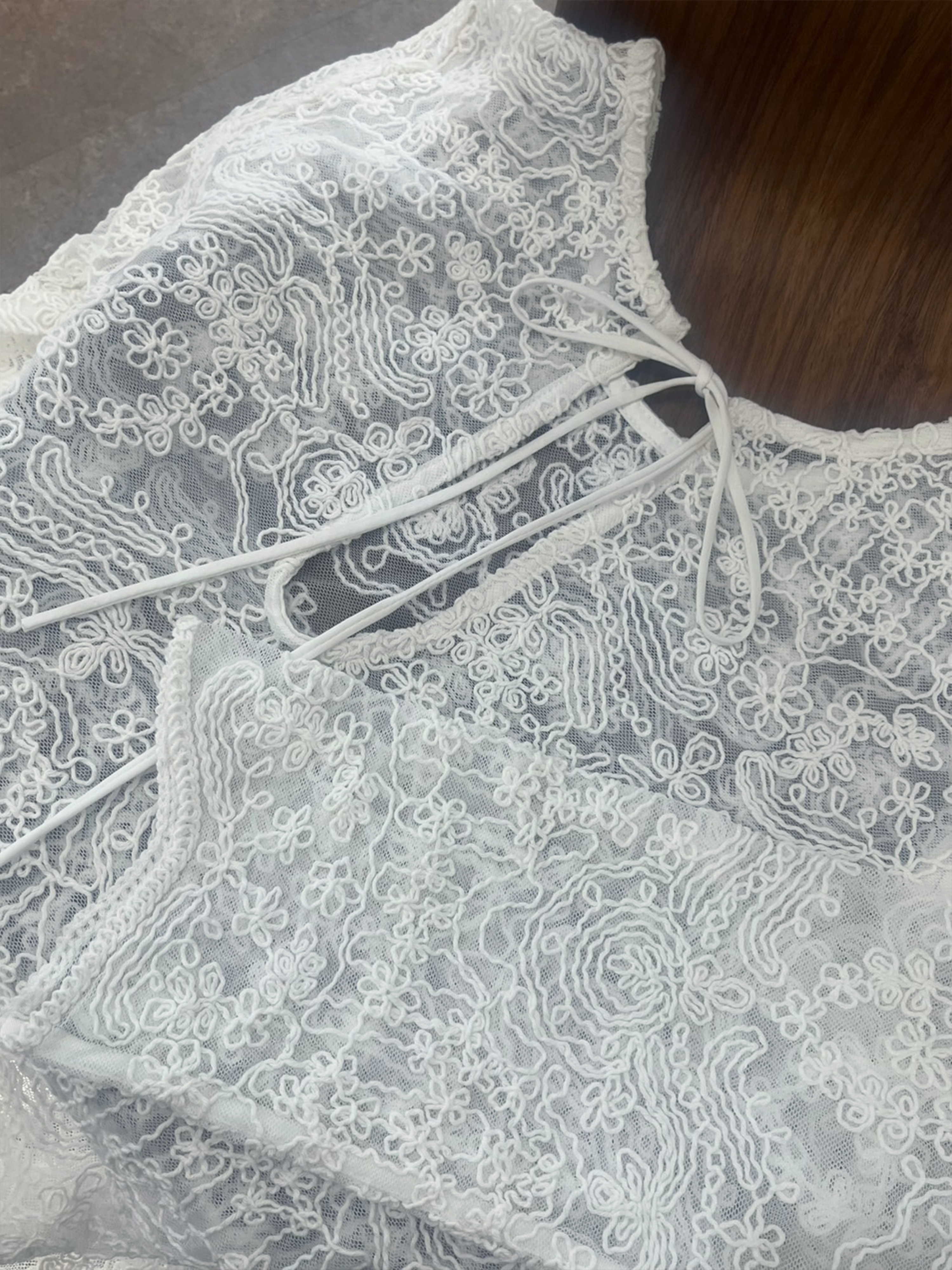 【再入荷】立体コード刺繍レースワンピース(6259-490)