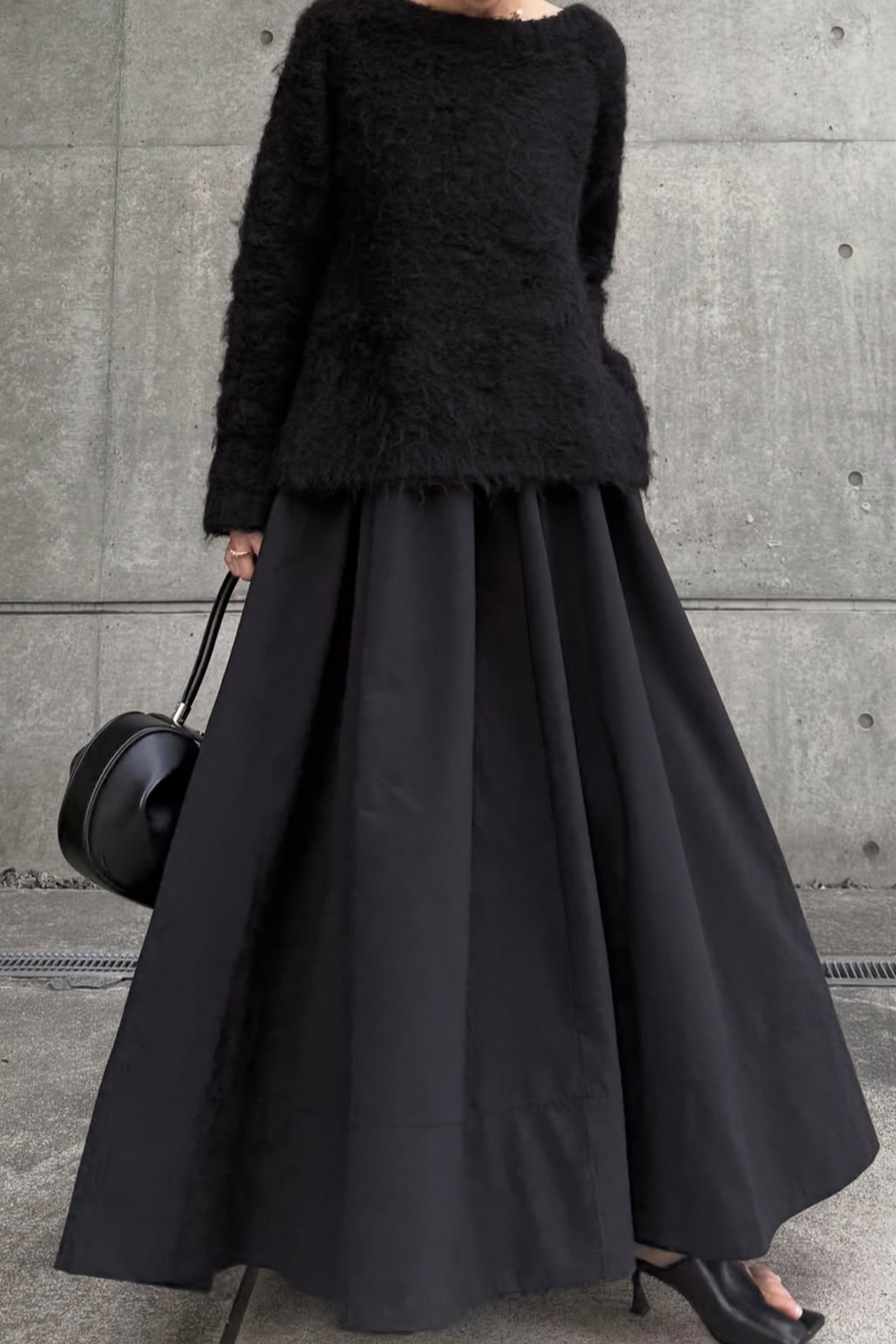 Shikina×TORRAZZO】2WAYニット×ボリュームドレス(6265-302) 19.BLACK