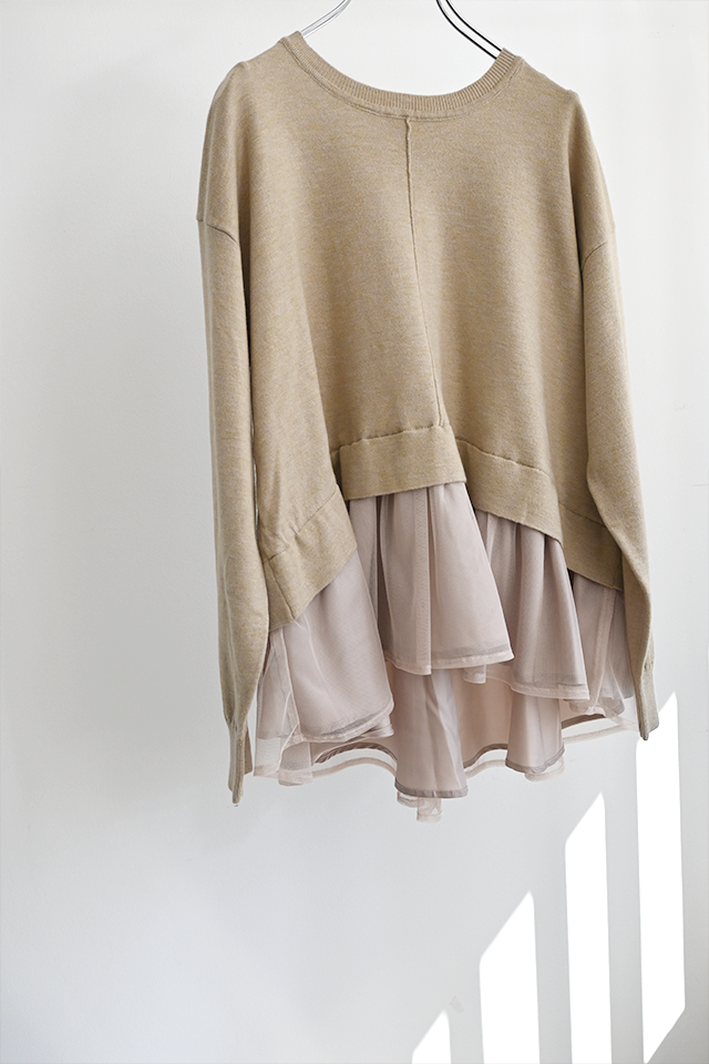 裾チュールニットトップス(6263-509)