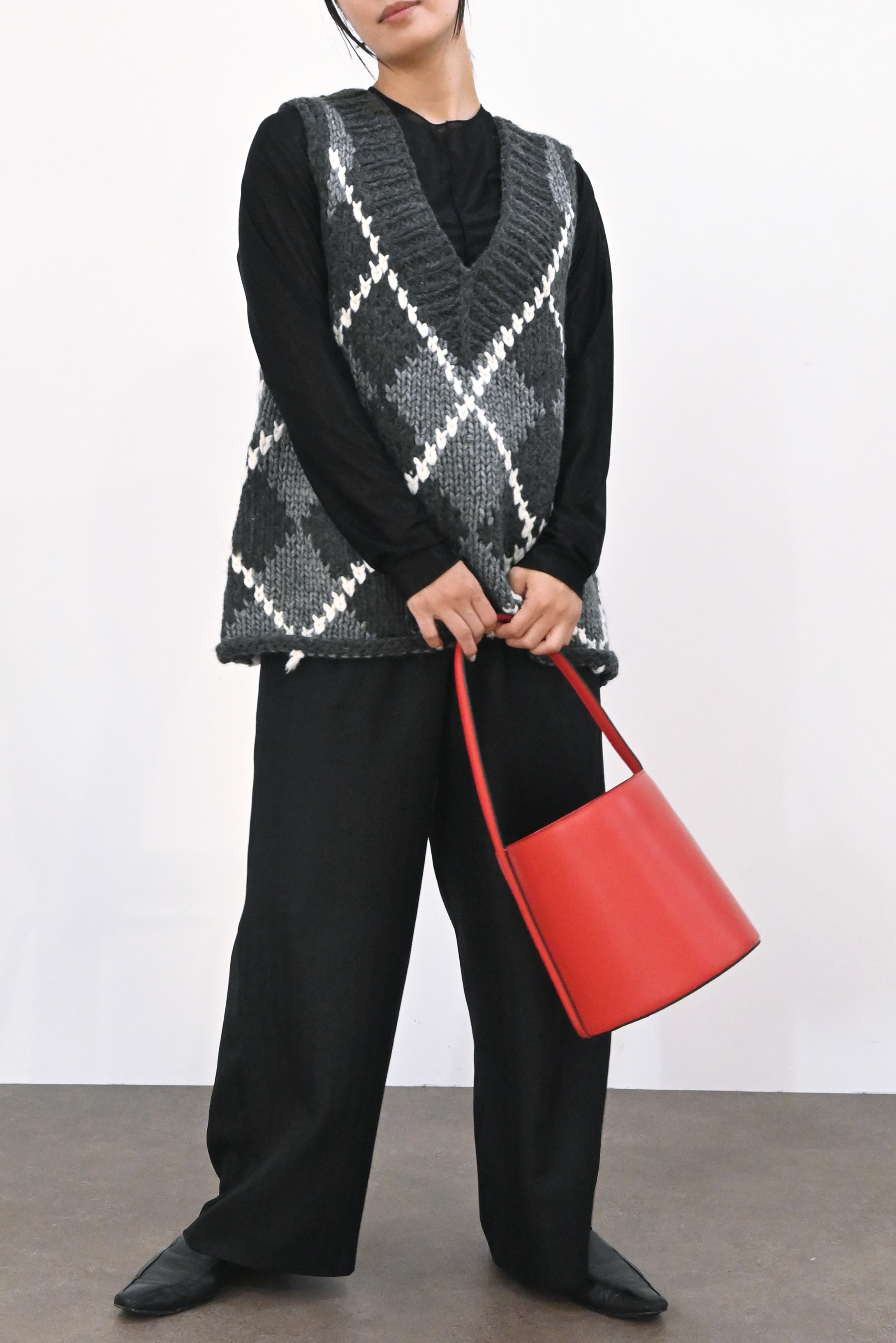 ハンドメイドカウチンニットベスト(6262-468)