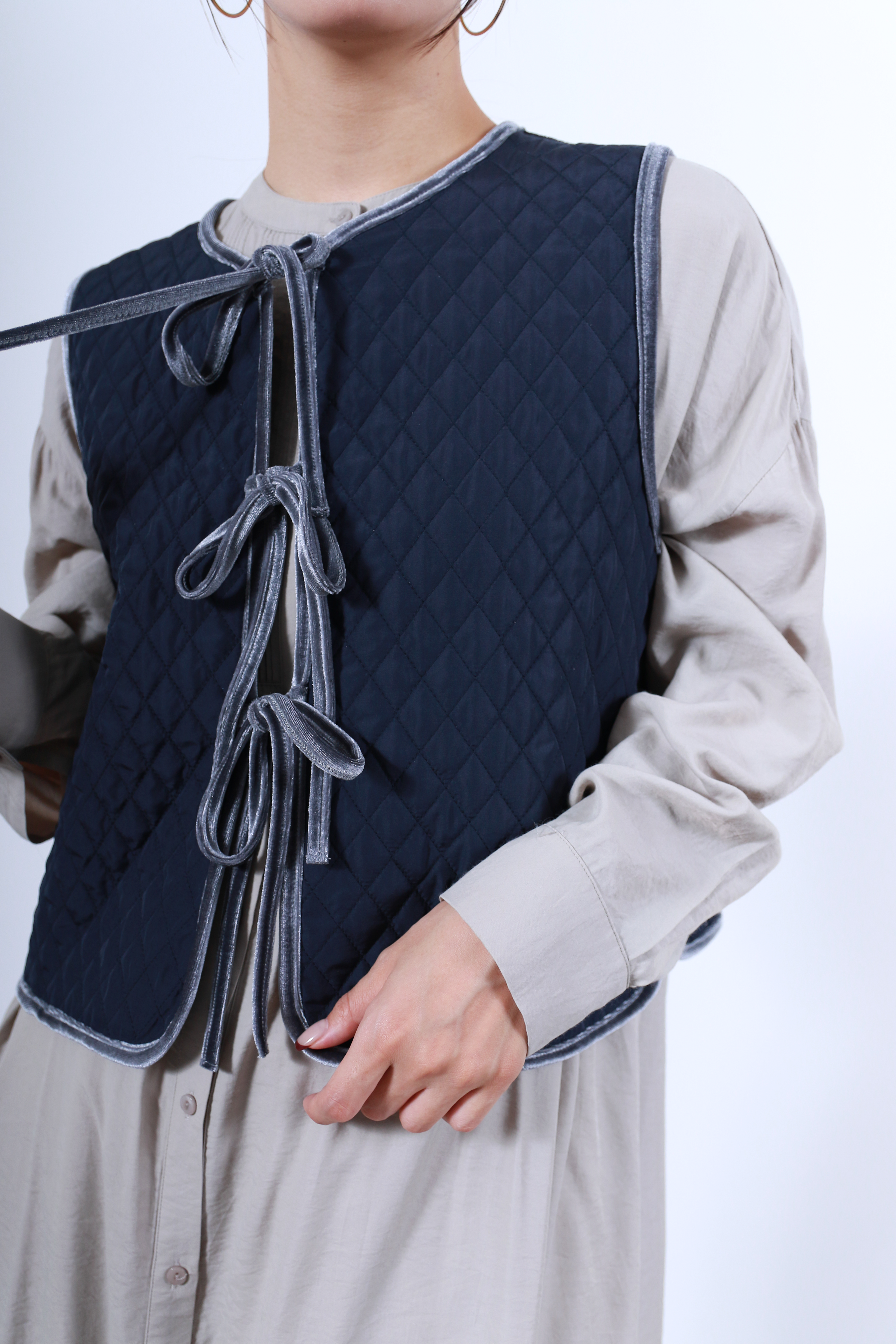 2WAYキルティングベロアベスト(6263-502)