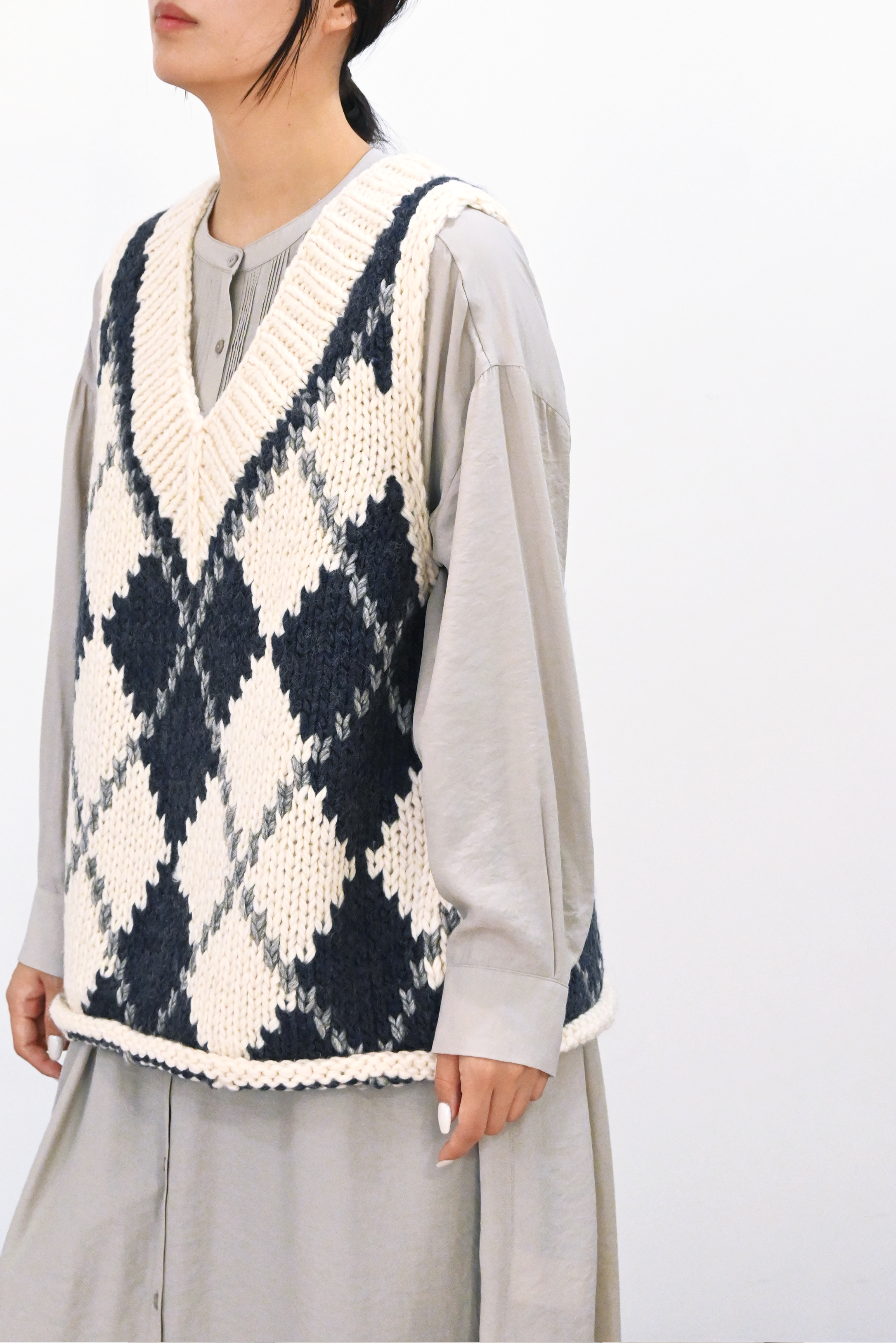 ハンドメイドカウチンニットベスト(6262-468)