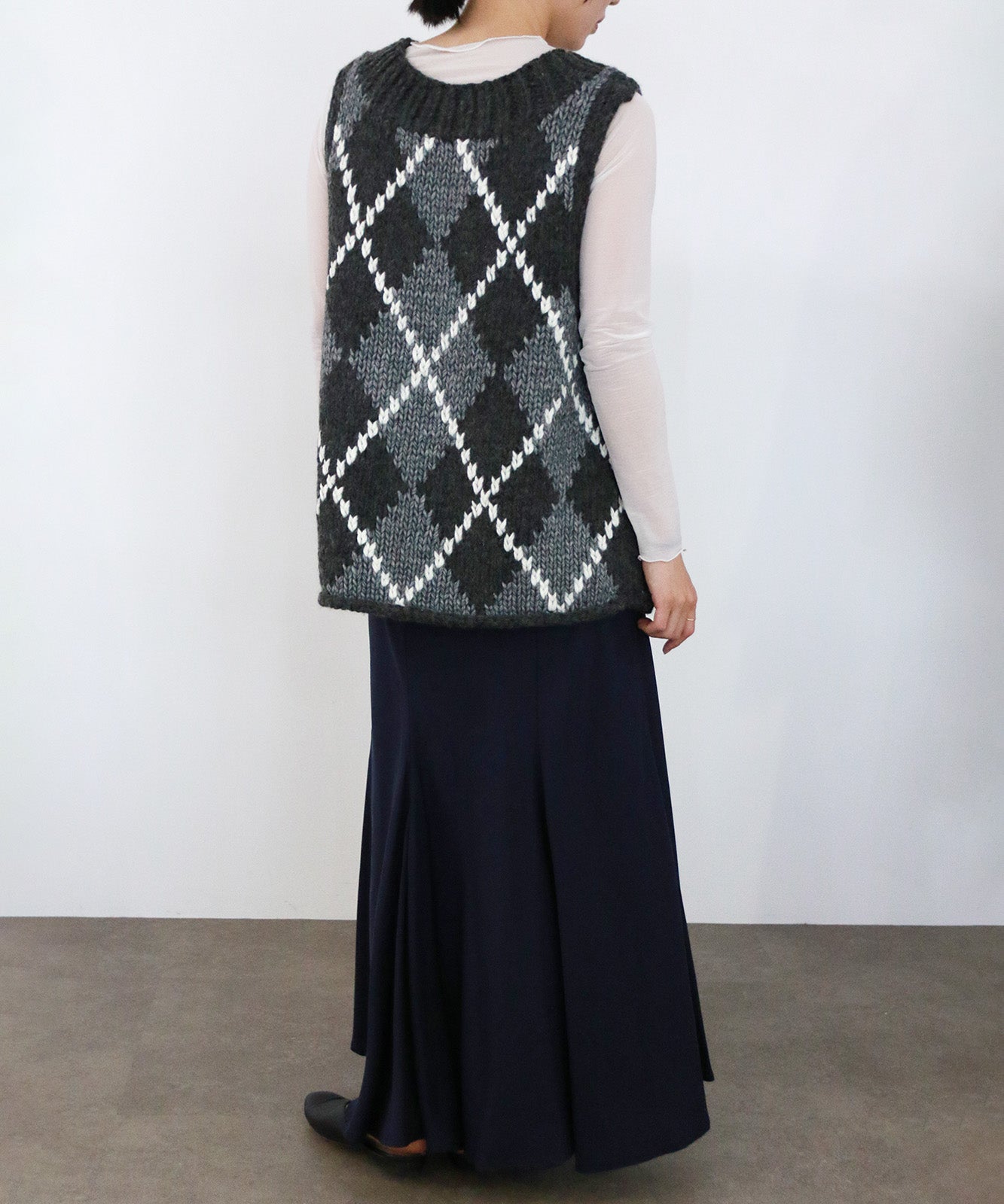 ハンドメイドカウチンニットベスト(6262-468)
