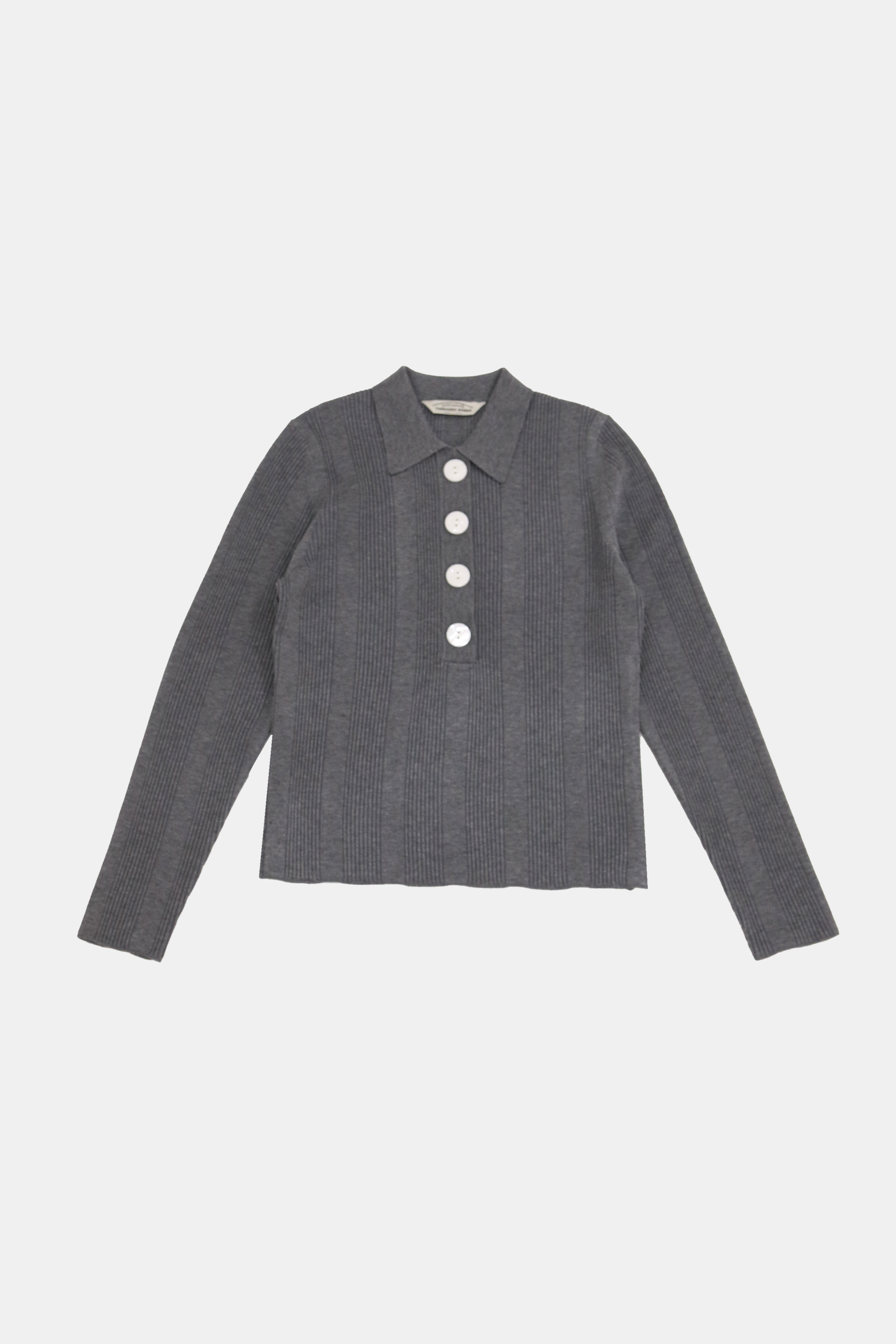 リブ編みポロニットトップス(6262-462)