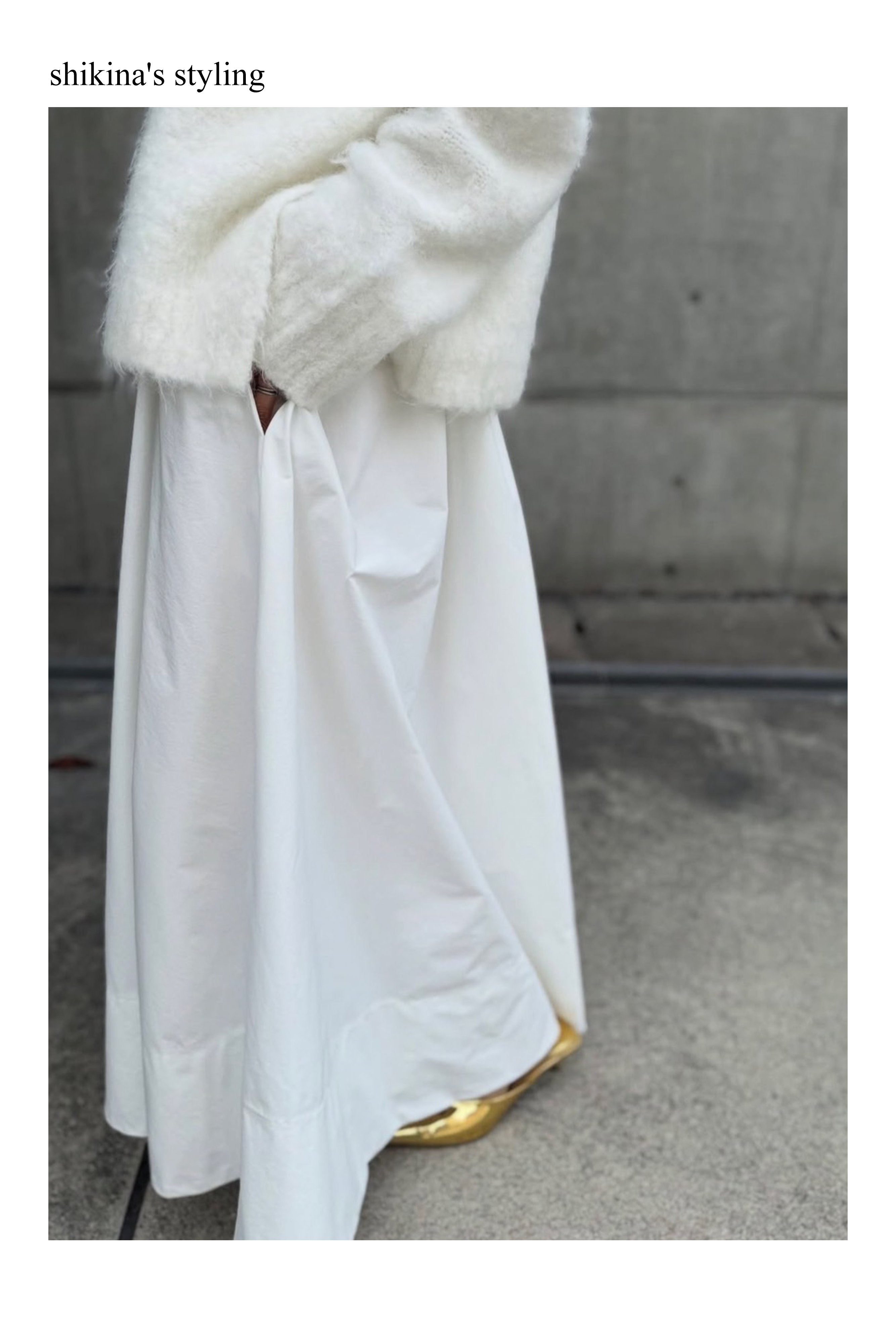 【Shikina×TORRAZZO】2WAYニット×ボリュームドレス(6265-302) 05.WHITE