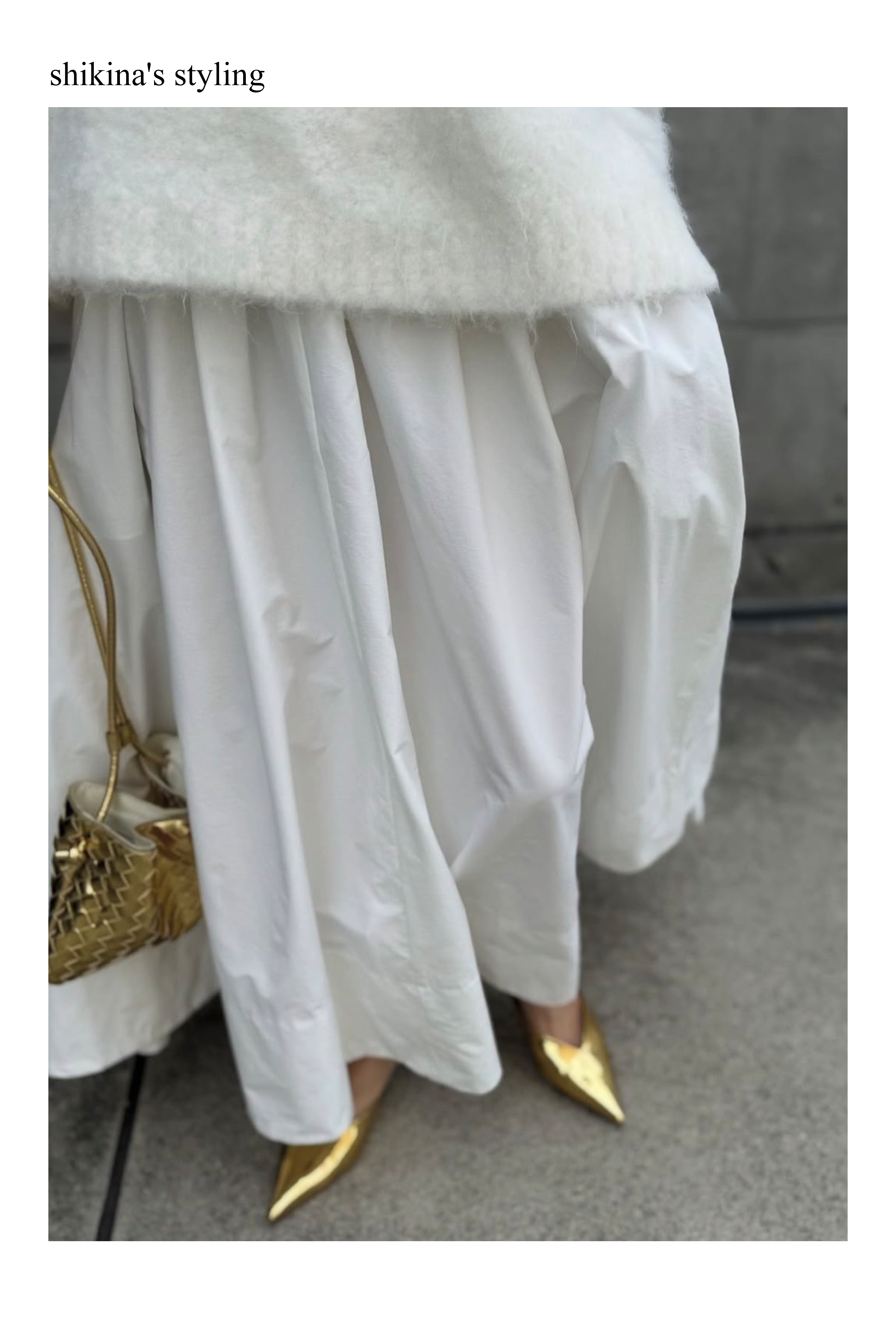 【Shikina×TORRAZZO】2WAYニット×ボリュームドレス(6265-302) 05.WHITE