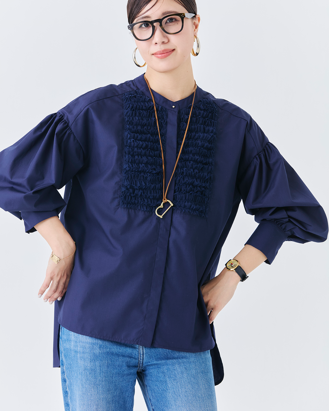 チュールフリルブラウス(6262ー457)