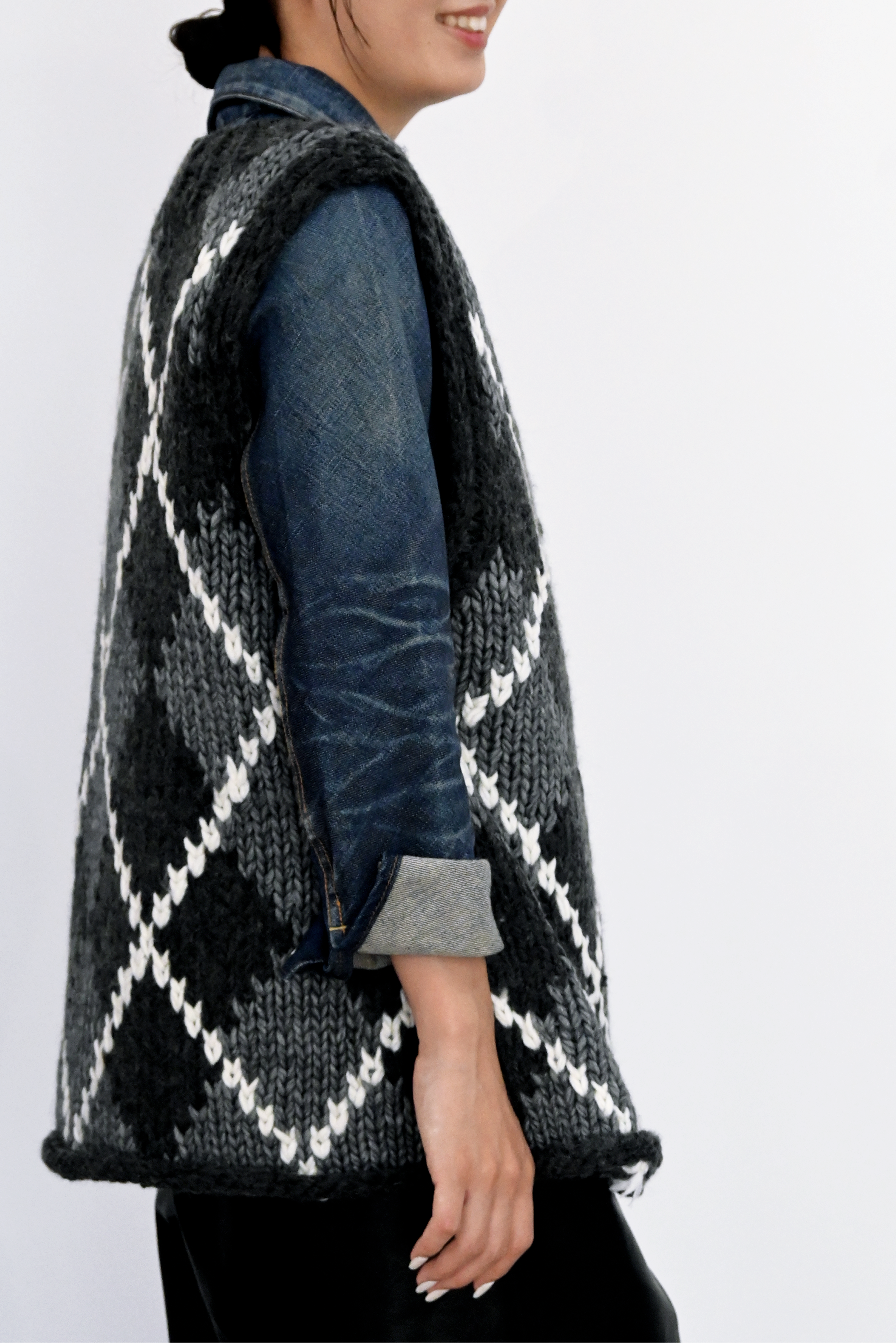 ハンドメイドカウチンニットベスト(6262-468)