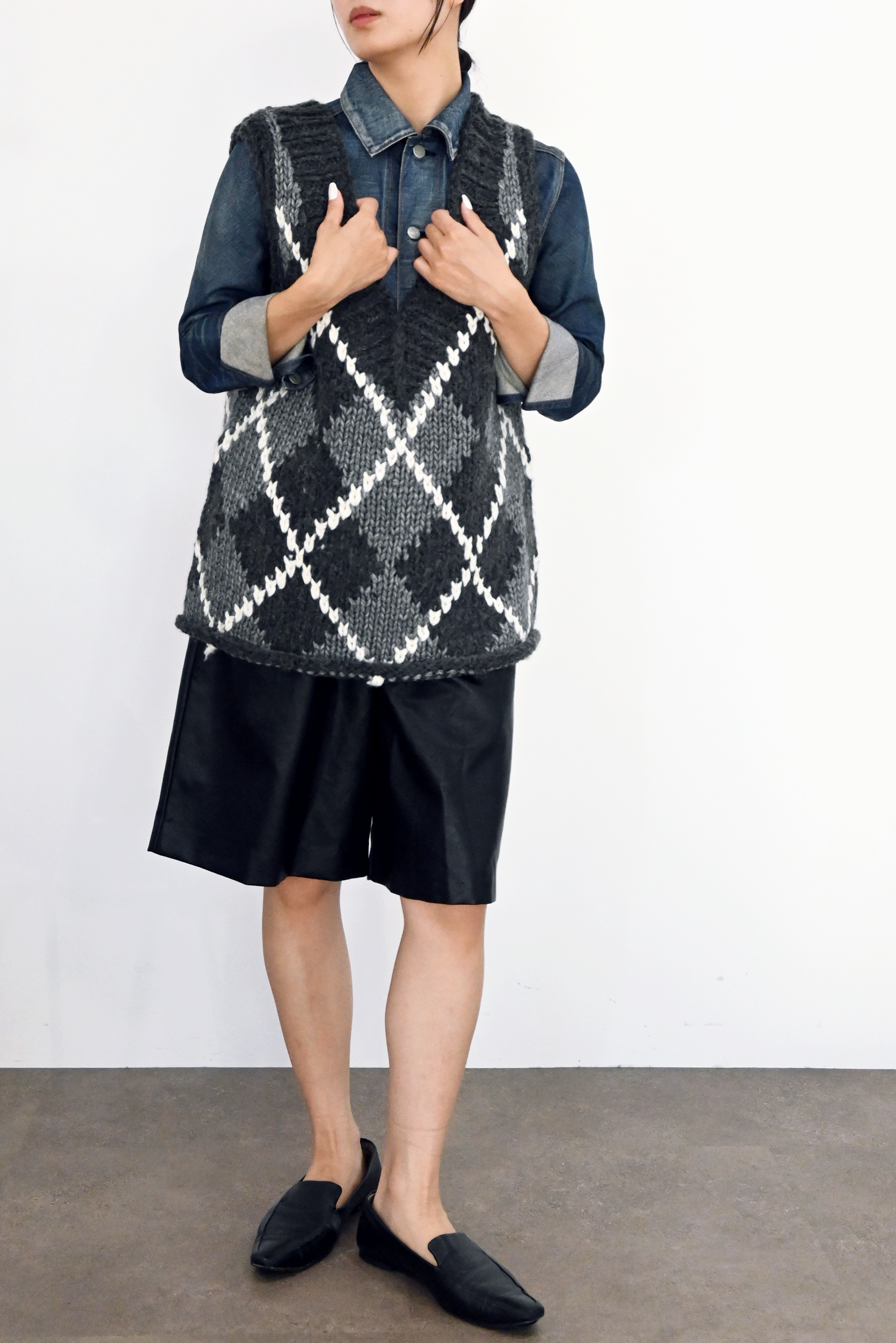 ハンドメイドカウチンニットベスト(6262-468)