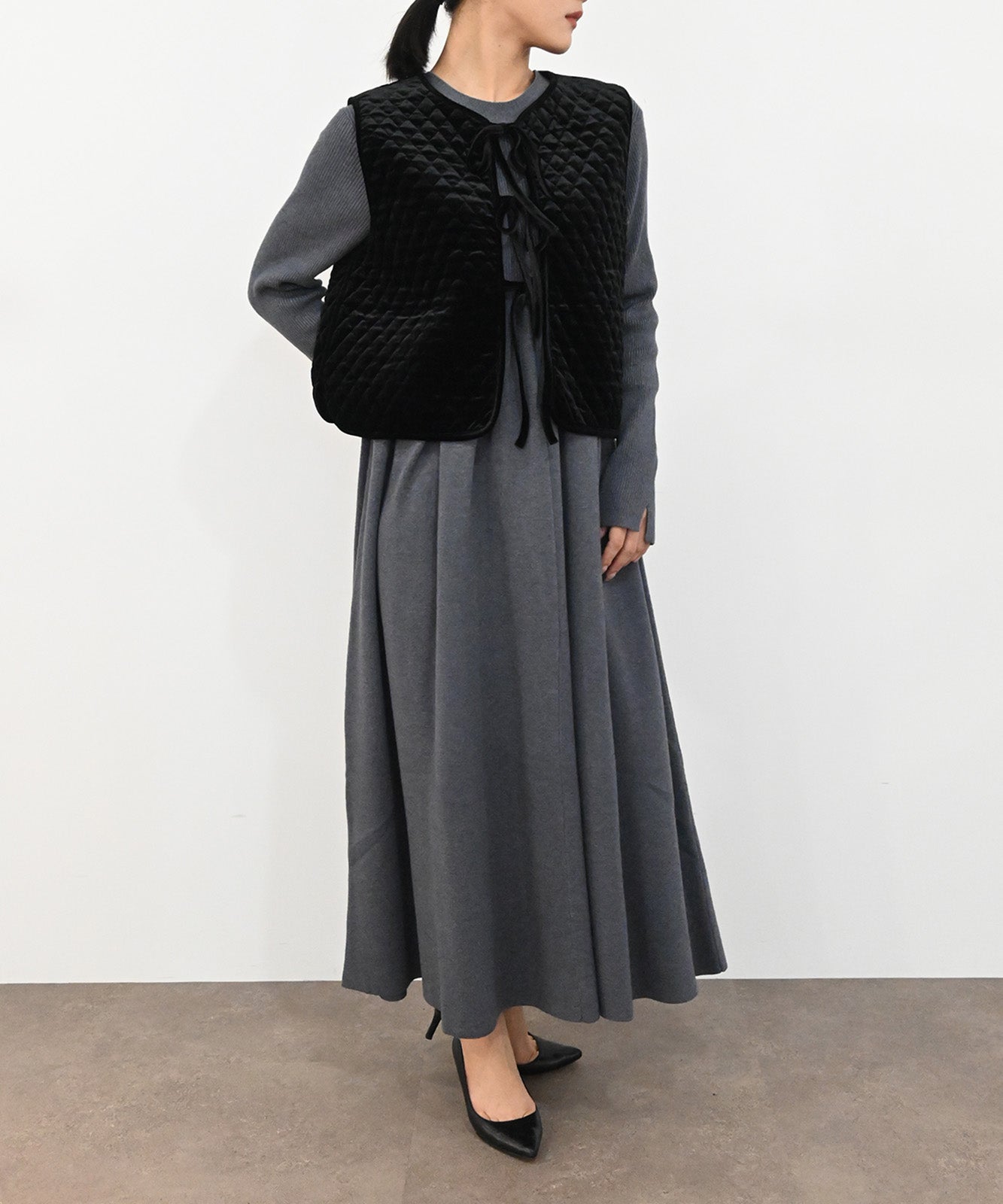 2WAYキルティングベロアベスト(6263-502)