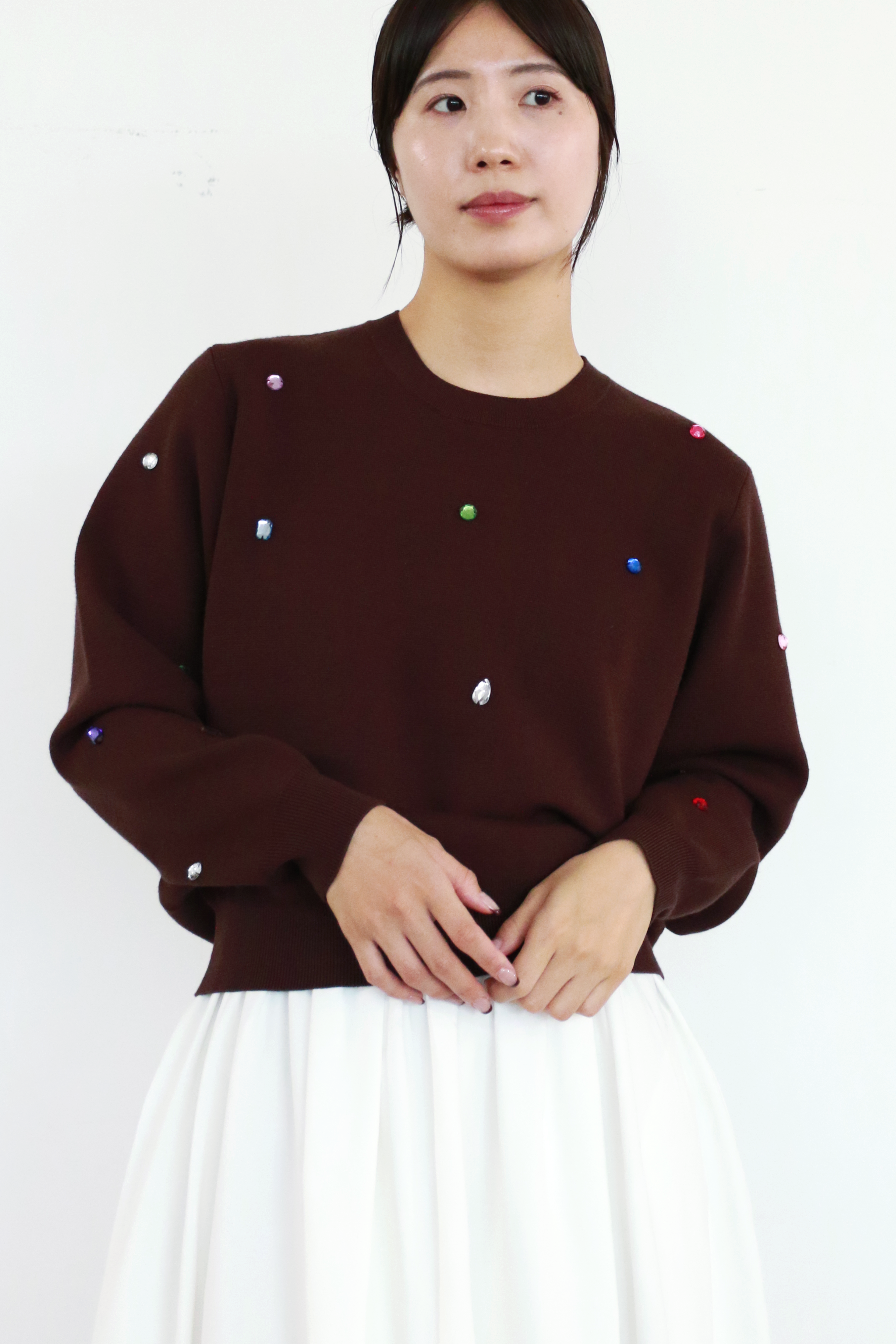 【再入荷】ジュエリーニットトップス(6263-511)