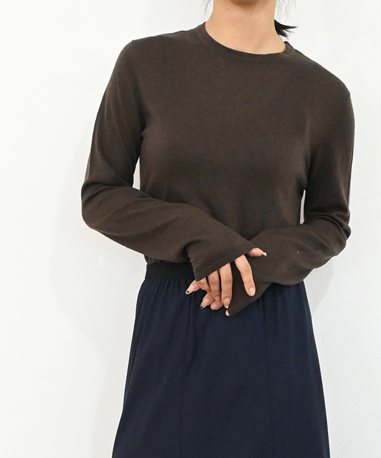 ウール混ベーシックニットトップス(6263-523)