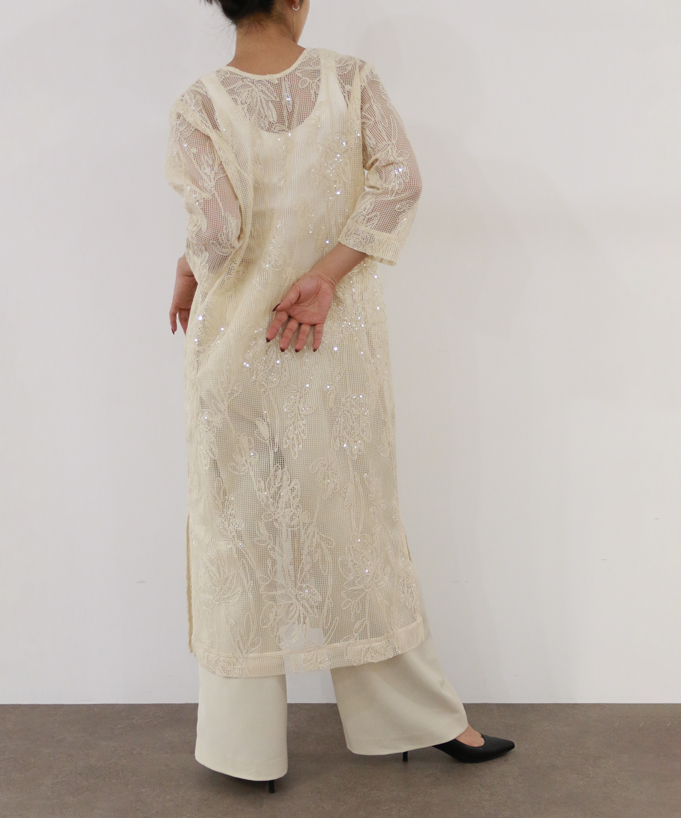 ボタニカルパターンスパングルワンピース(6260-374)