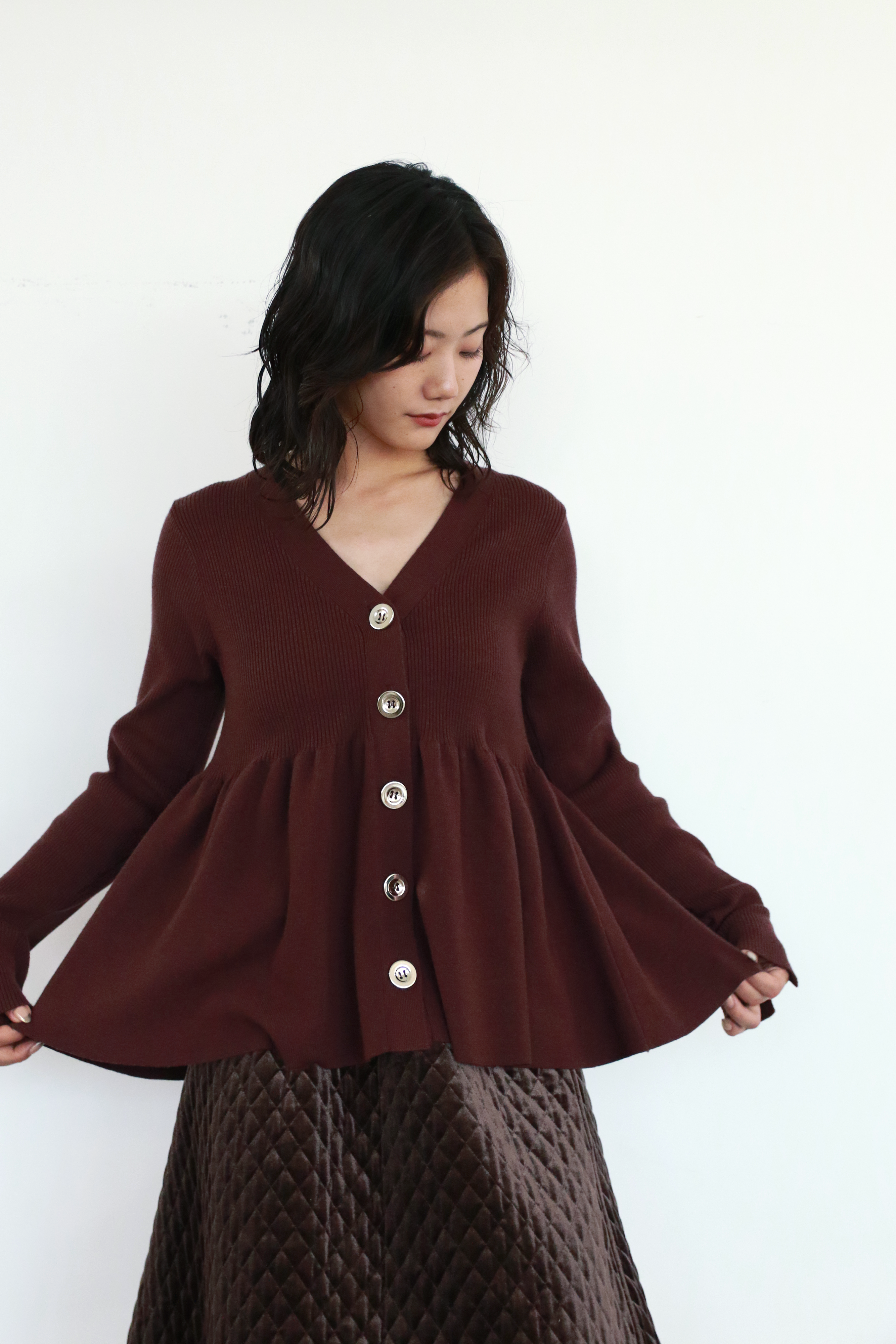 リブニットフレアカーディガン(6263-506)