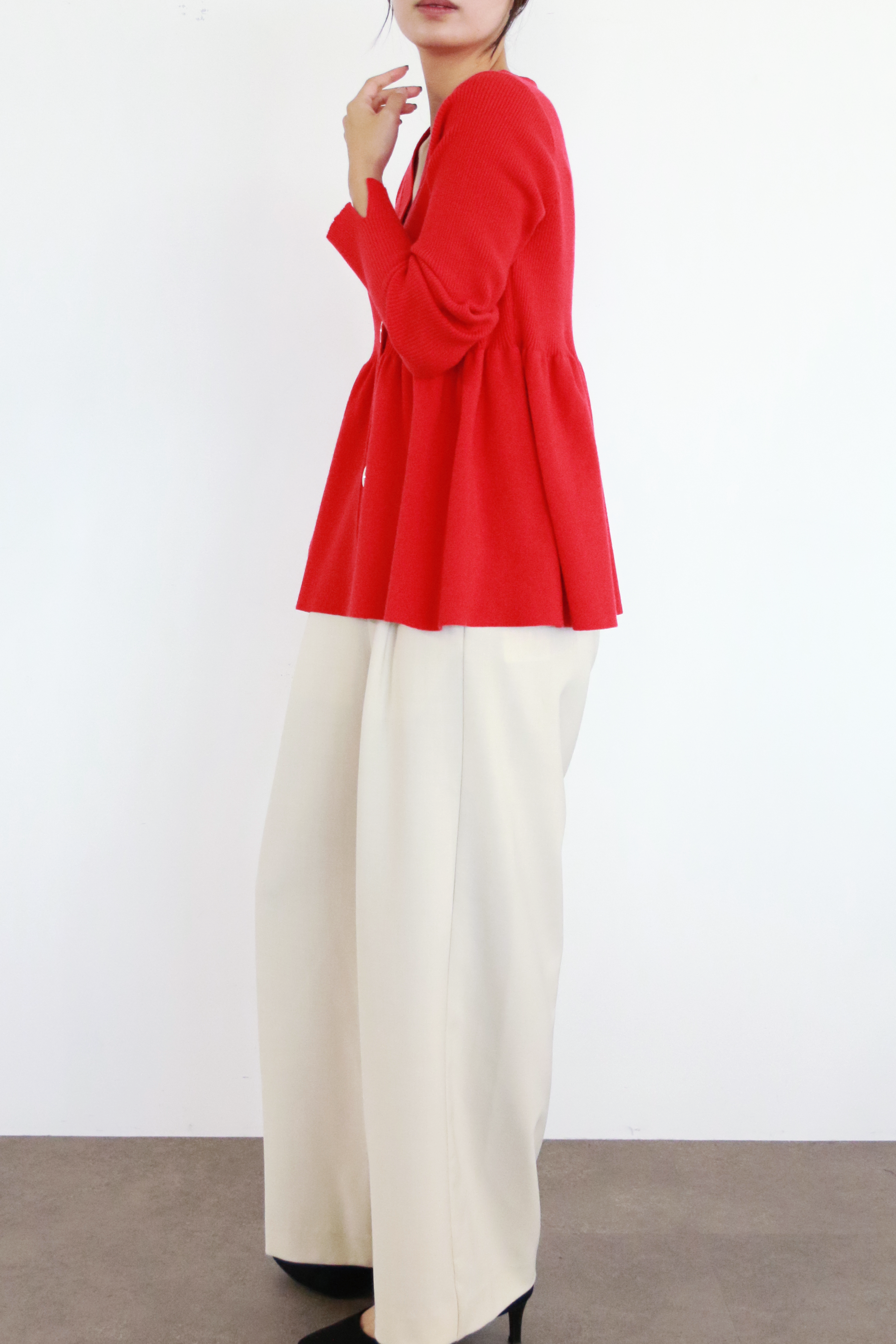 リブニットフレアカーディガン(6263-506)