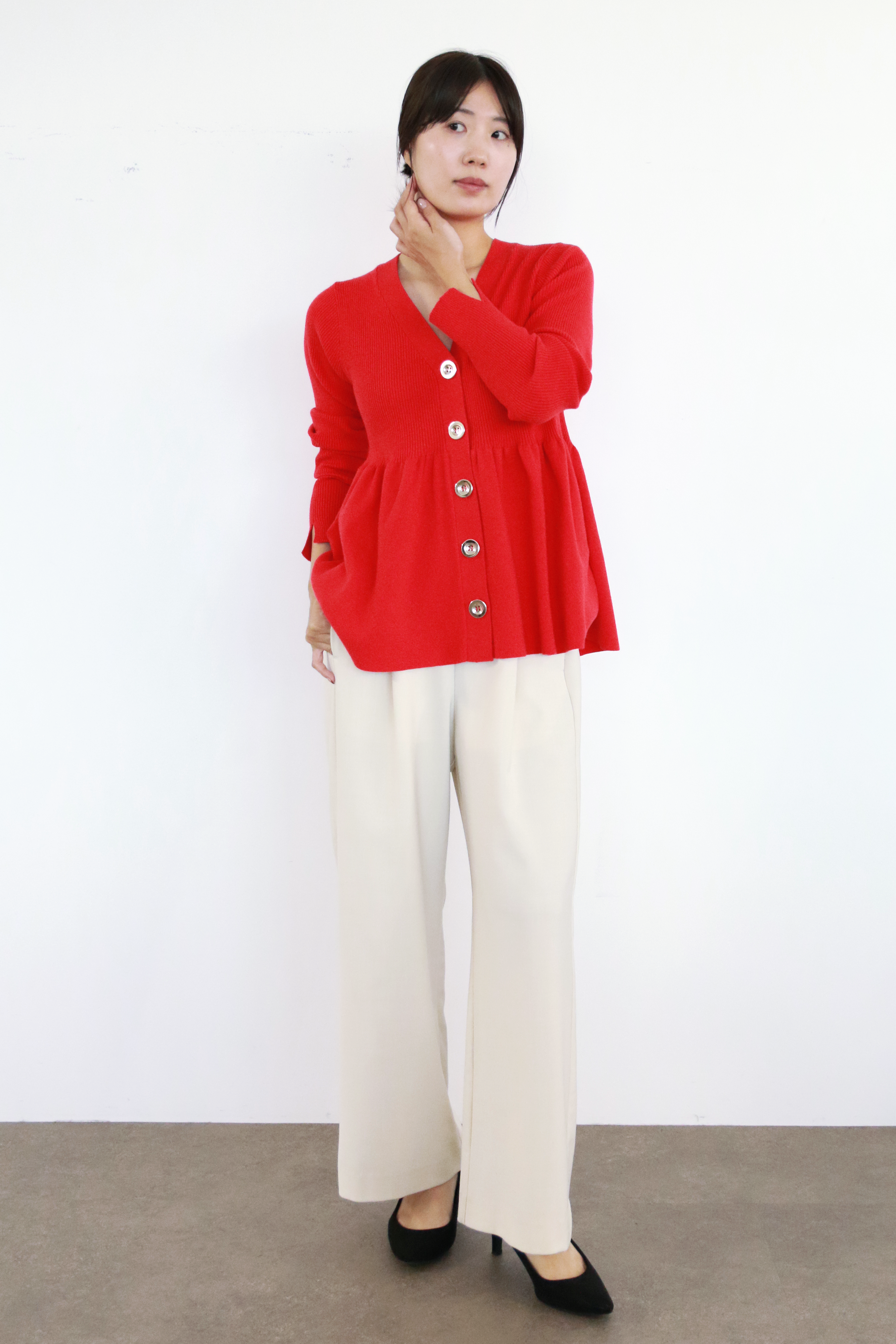 リブニットフレアカーディガン(6263-506)