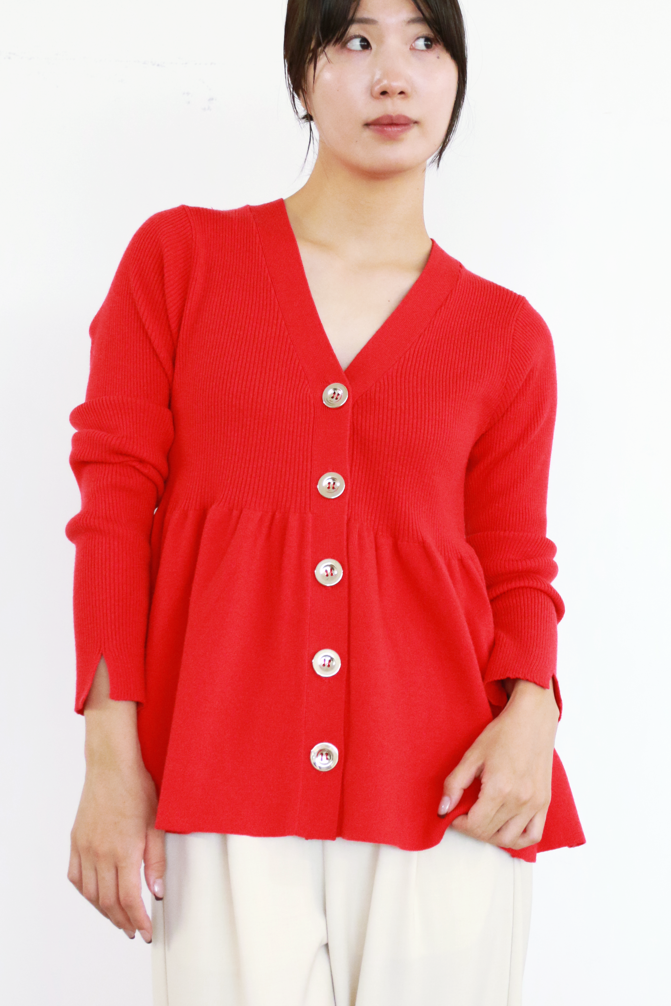 リブニットフレアカーディガン(6263-506)