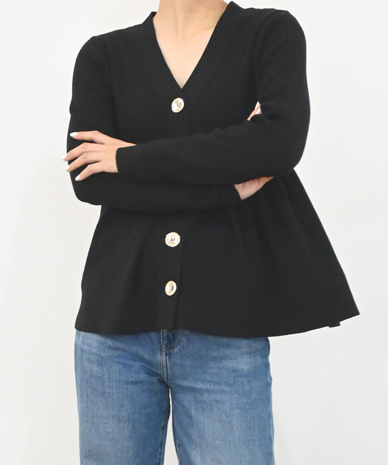 リブニットフレアカーディガン(6263-506)