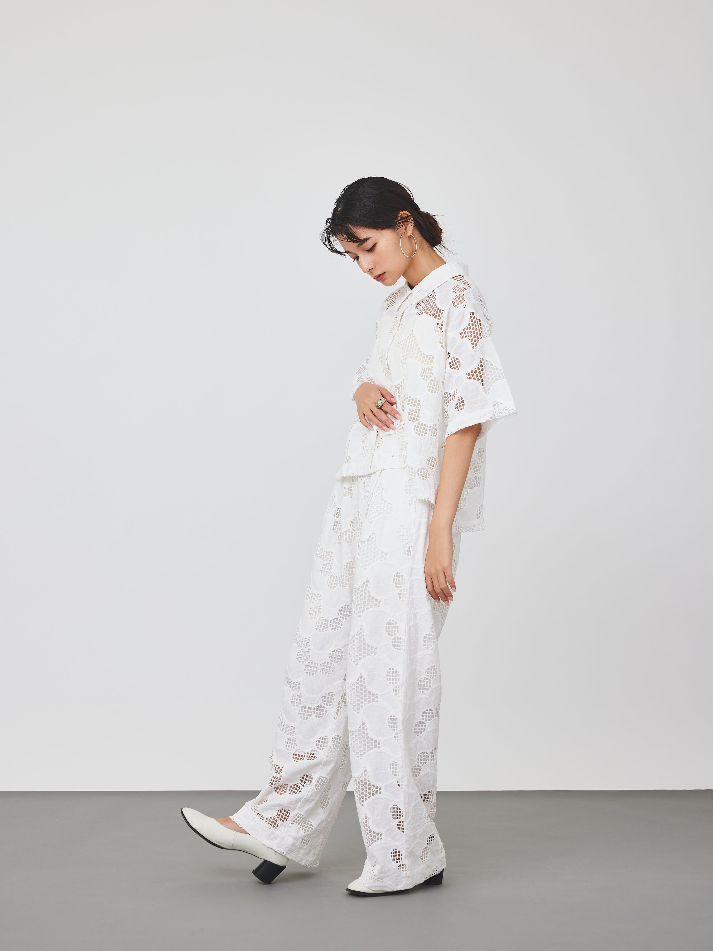 カットワークレースワイドパンツ(6259-531)