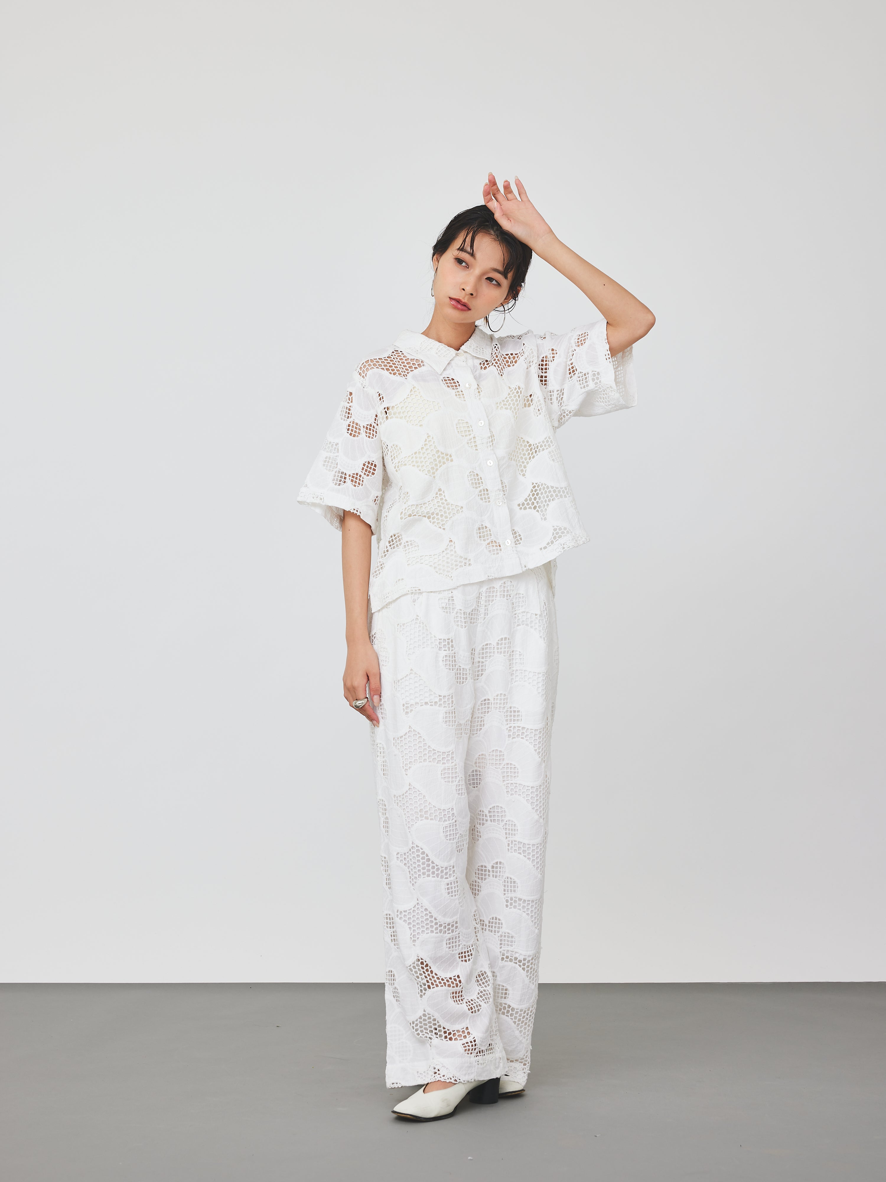 カットワークレースワイドパンツ(6259-531)