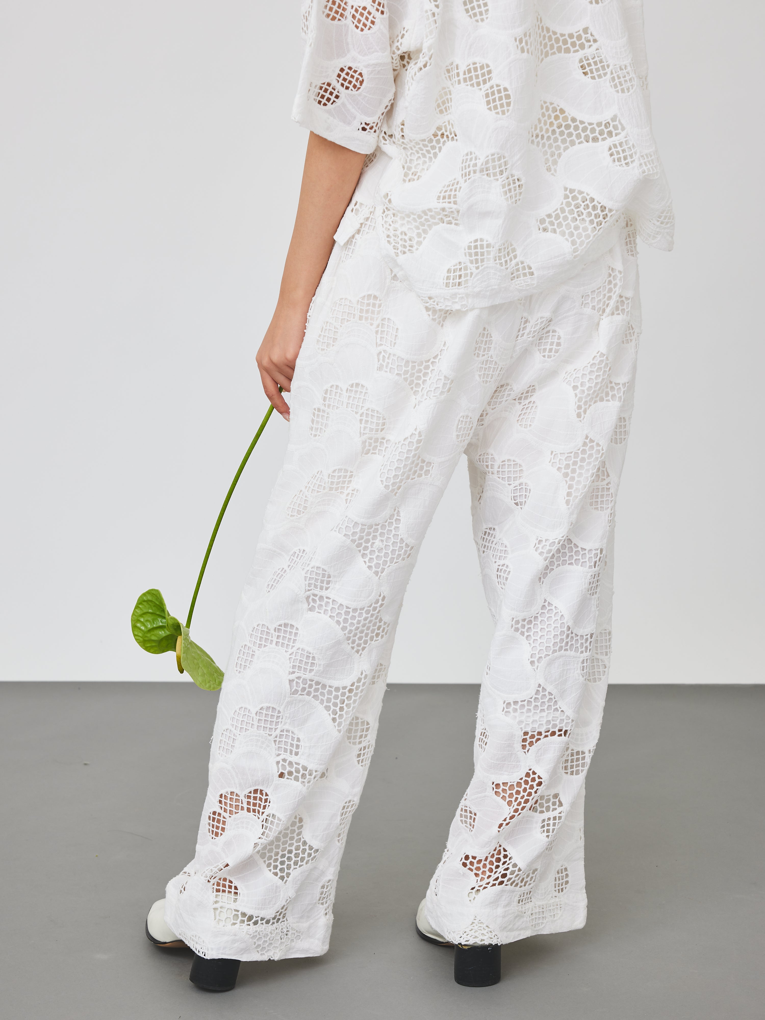 カットワークレースワイドパンツ(6259-531)