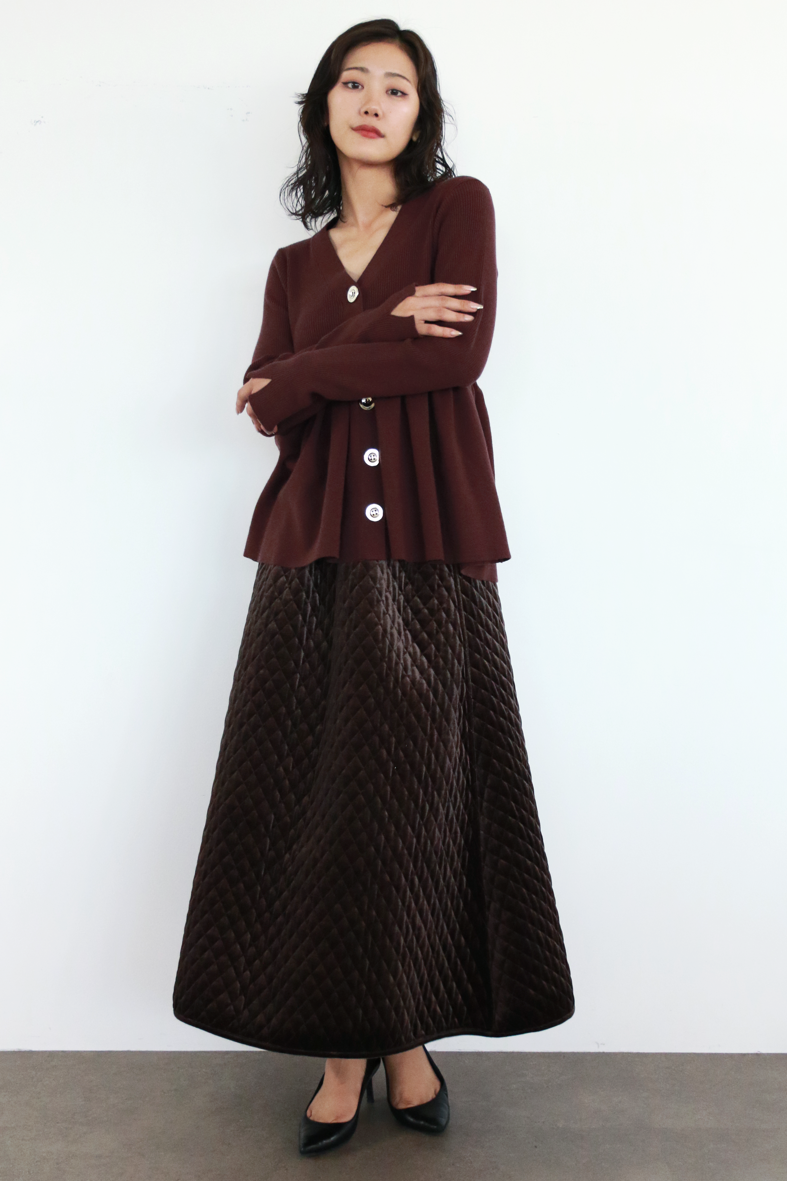 リブニットフレアカーディガン(6263-506)