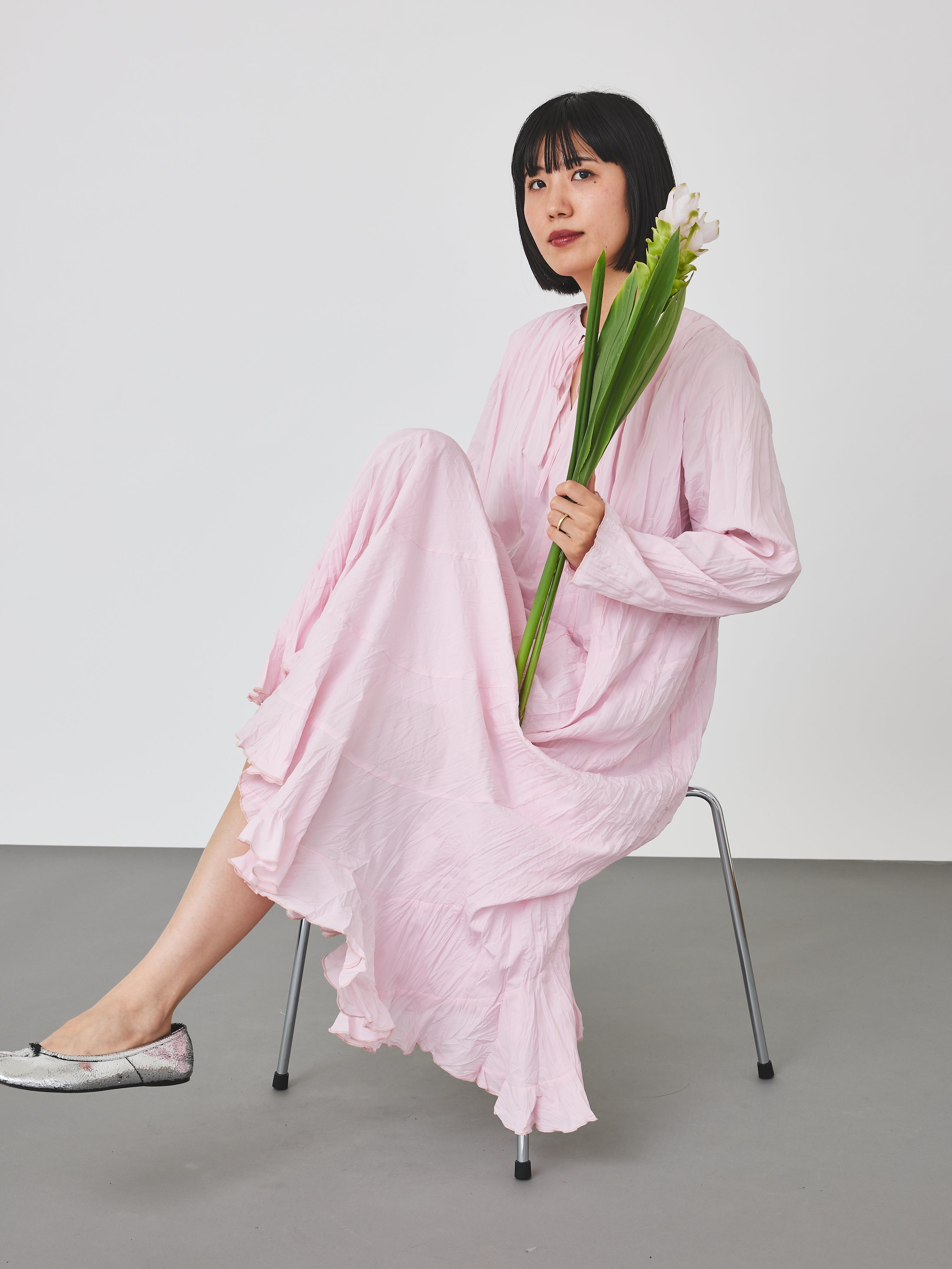 クリンクル加工2WAYワンピース(6259-476)