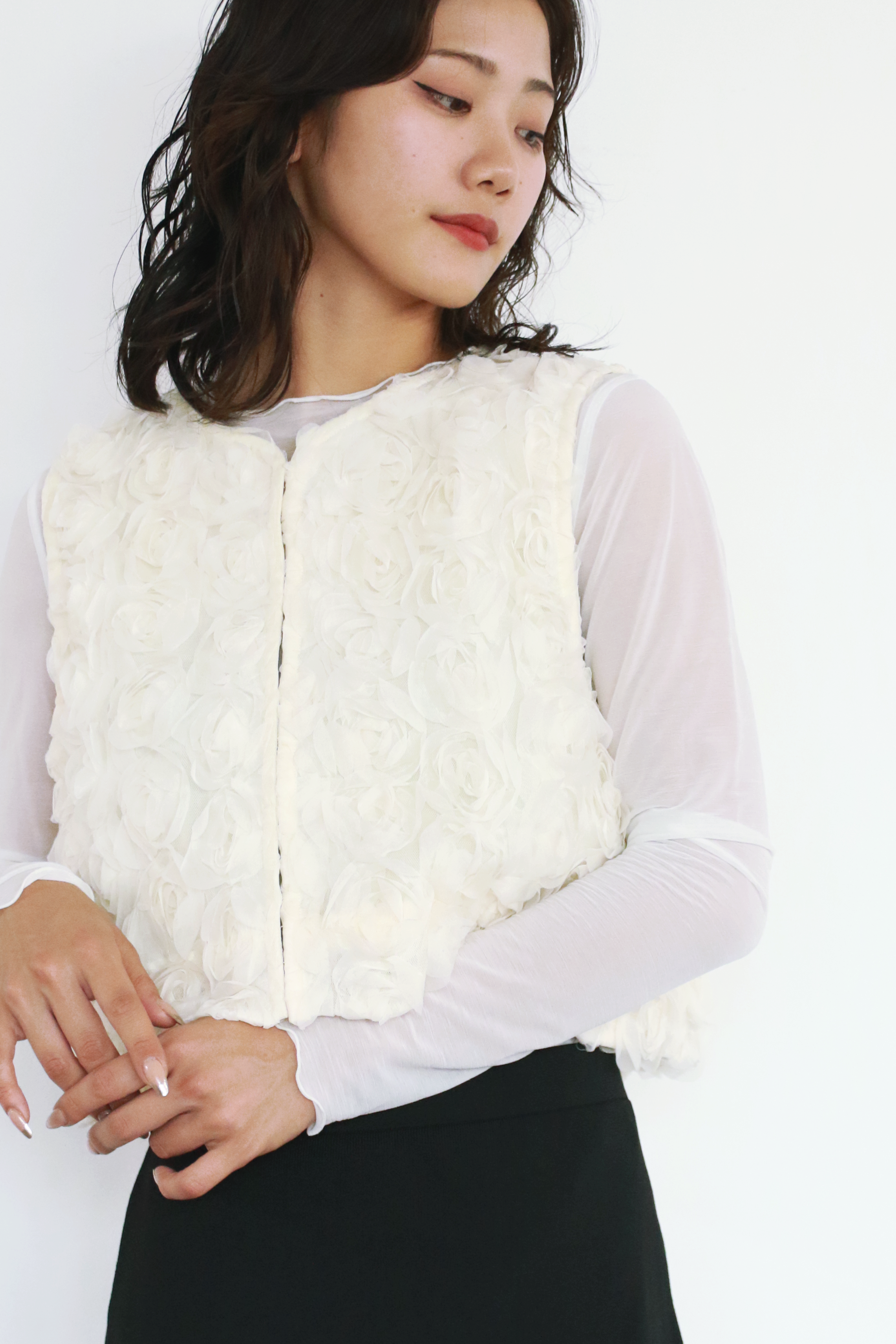 フラワーチュールパターンベスト(6262-454)